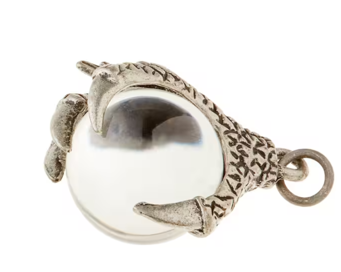 Dragon Claw Pendant on a Silver Chain NecklacePink tiful of LOVE