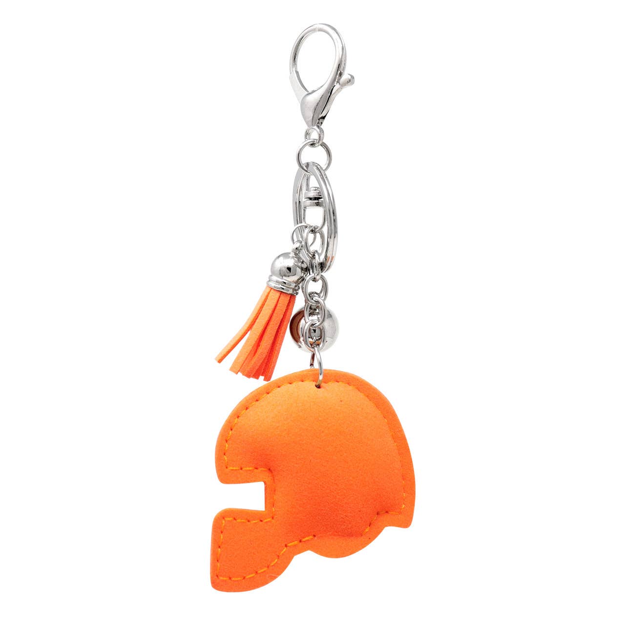 Bling Crystal Orange Football Helmet Key Chain