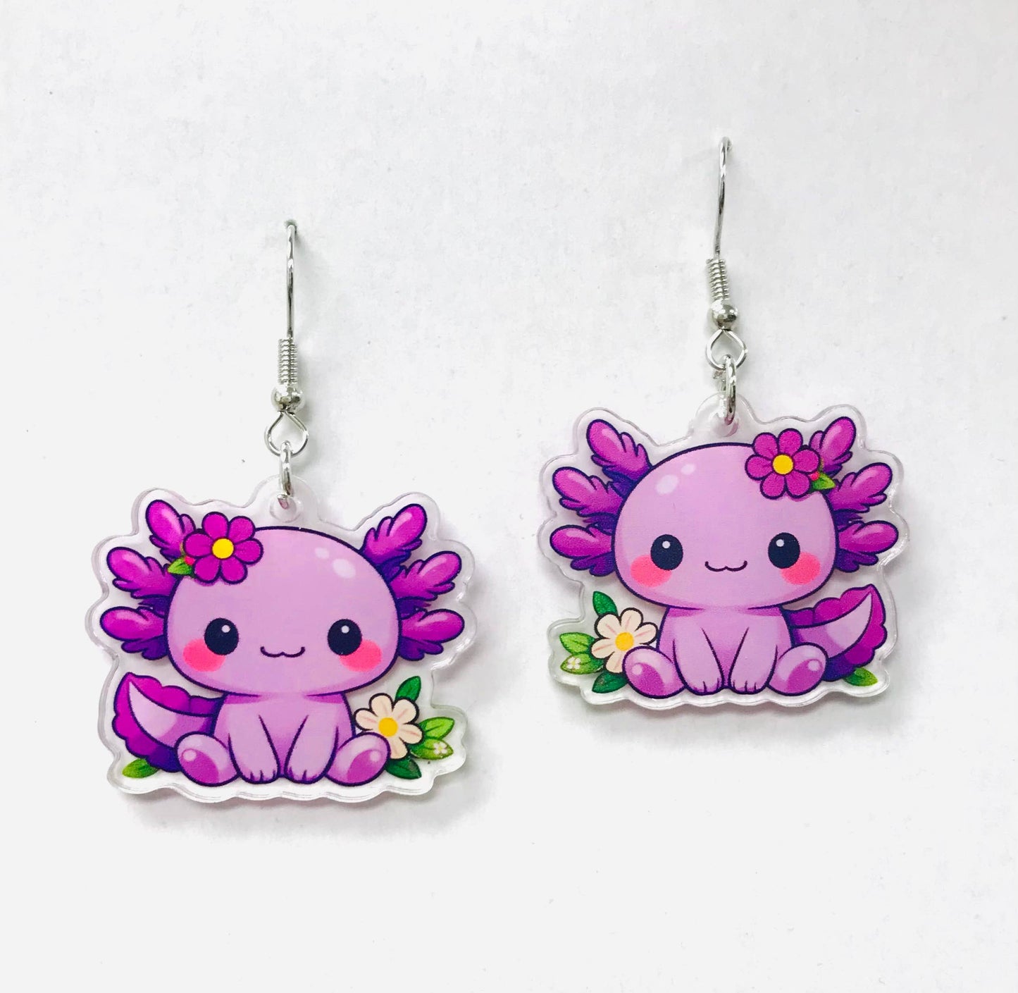 SimpleNGreat - Acrylic Pink Cute Kawaii Earrings: Pink