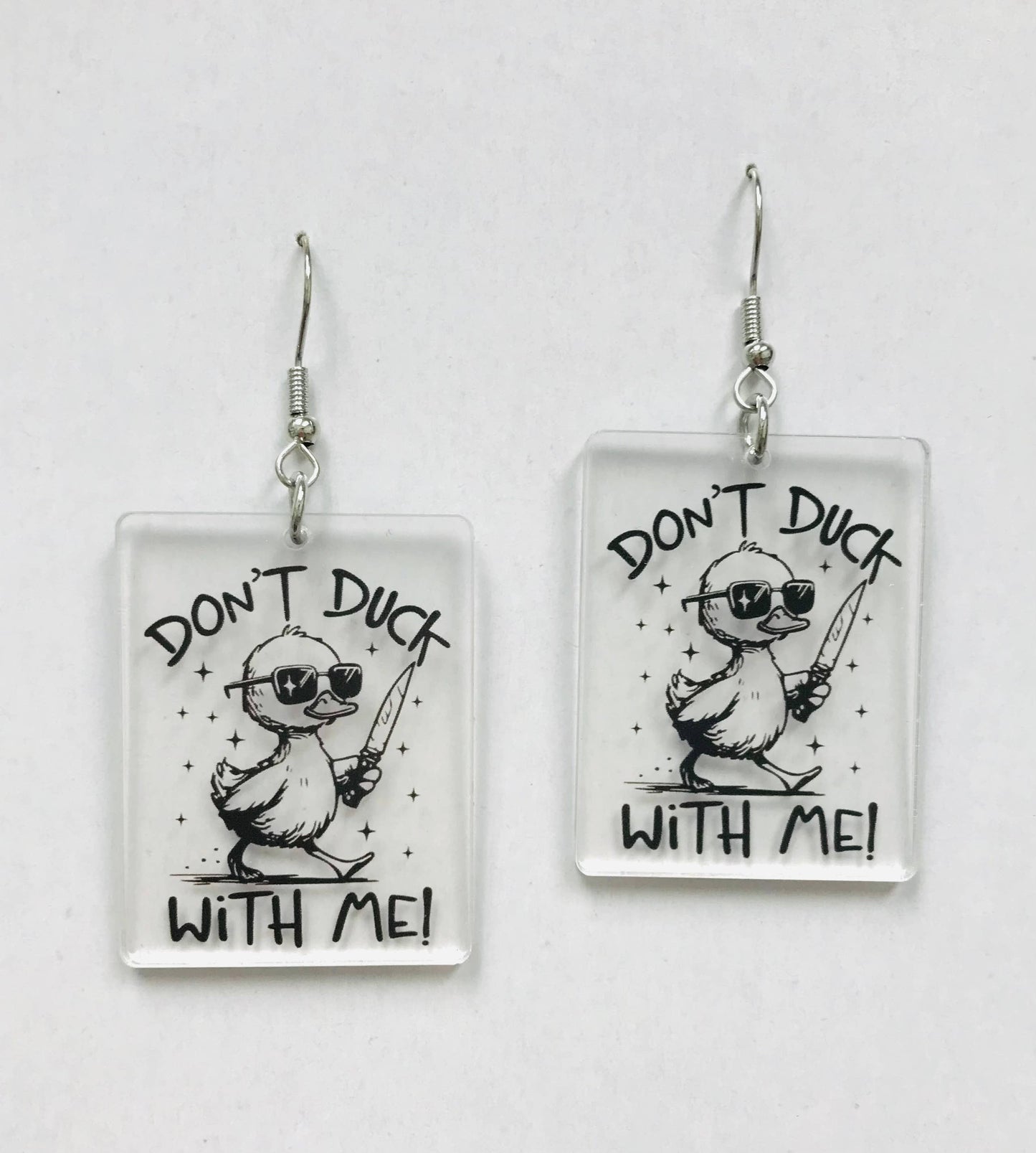 SimpleNGreat - Don't Duck With Me Earrings, Humor Earrings, Christmas Gift