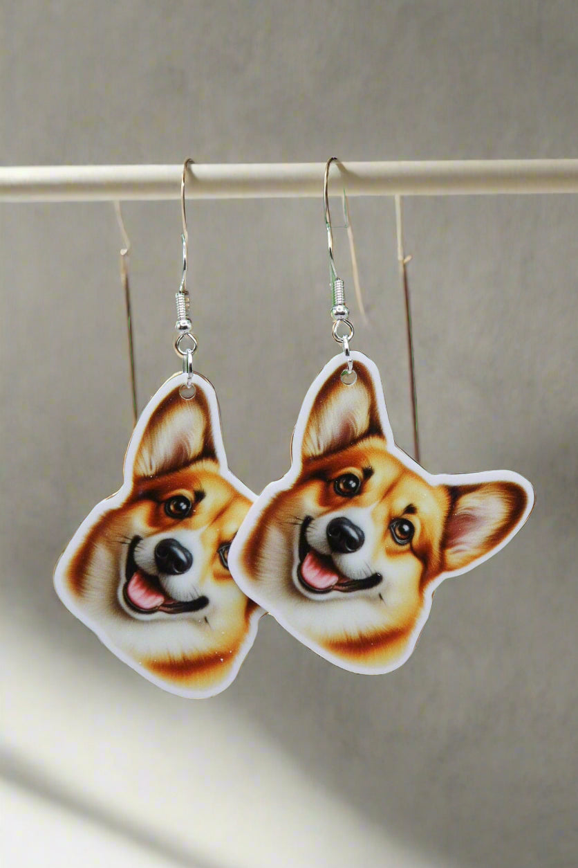 Corgi Dog Wire Earrings