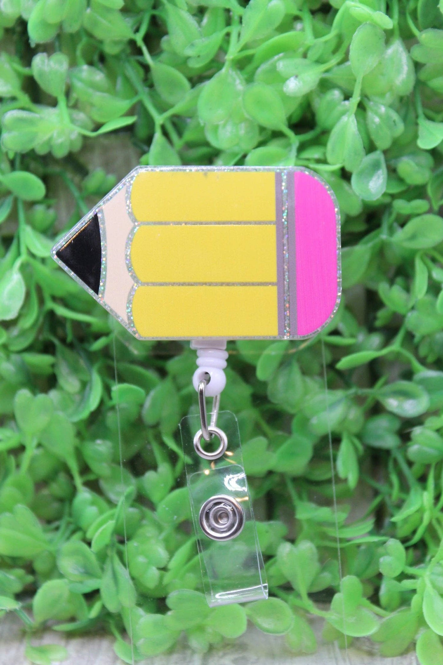 Classic Yellow Pencil Glitter Emblem– Badge Reel, Brooch, or Tie Tack m