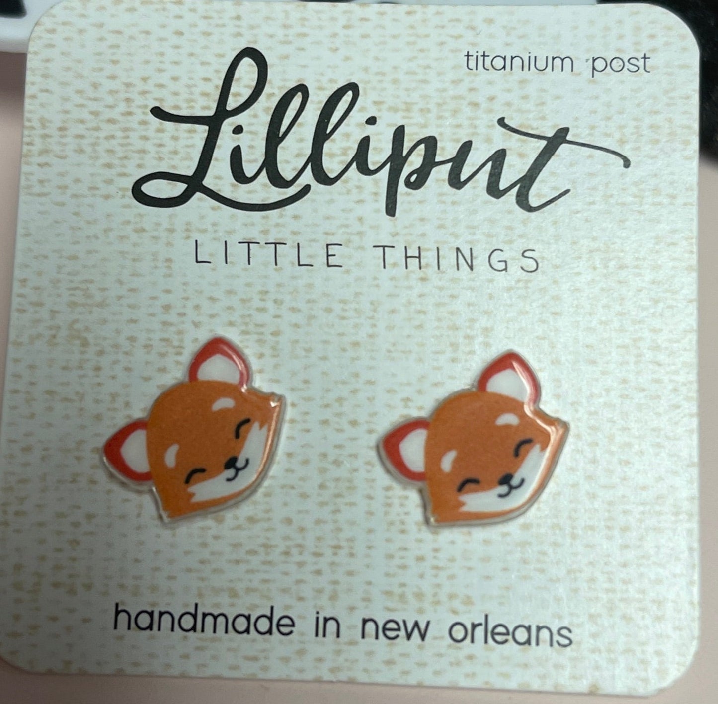 Fox Stud Earrings; sly and playfulPink tiful of LOVE