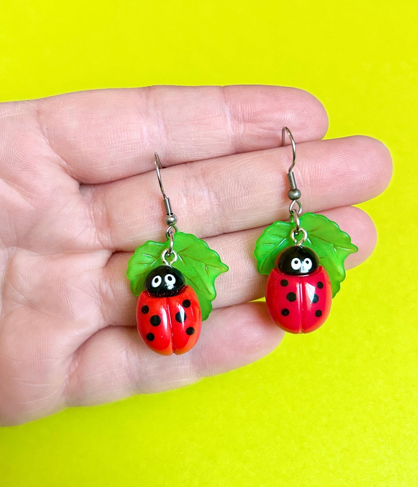 Adorable Ladybug Wire Earrings