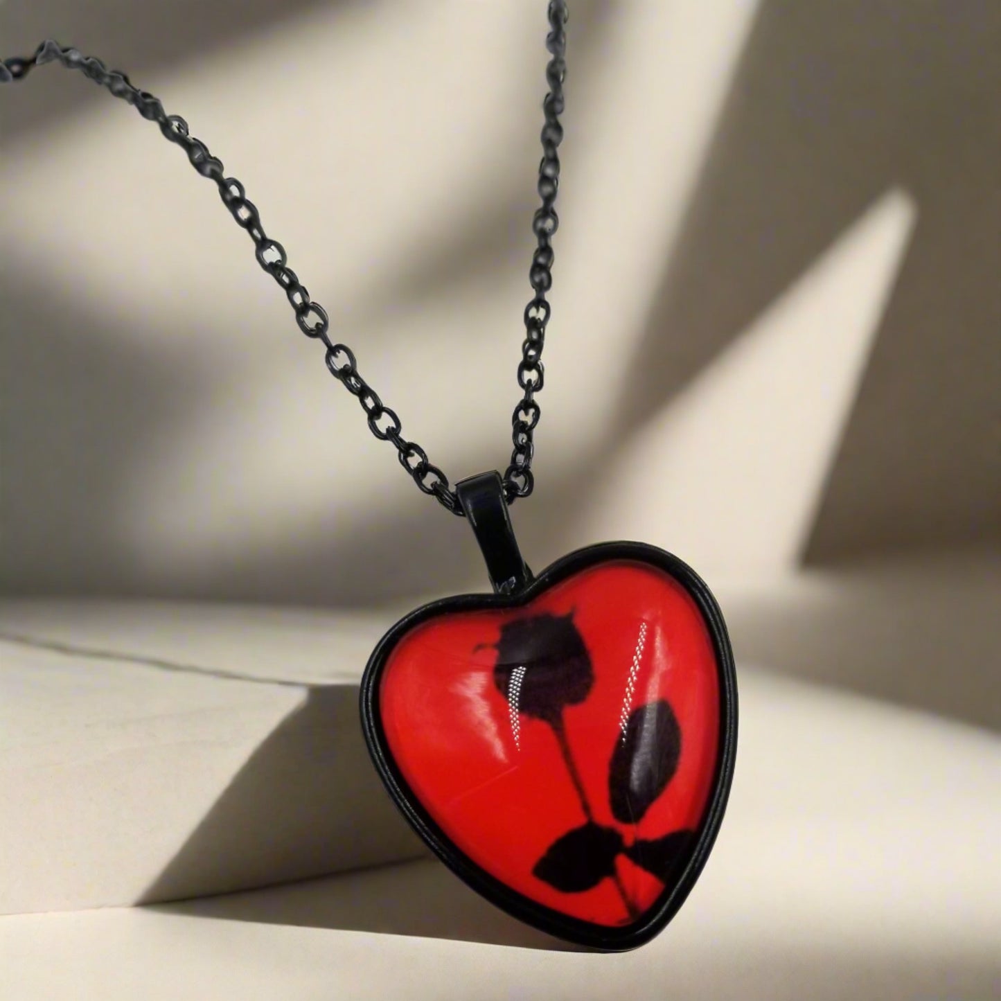 Vintage Black Rose Pendant on a Black Chain NecklacePink tiful of LOVE