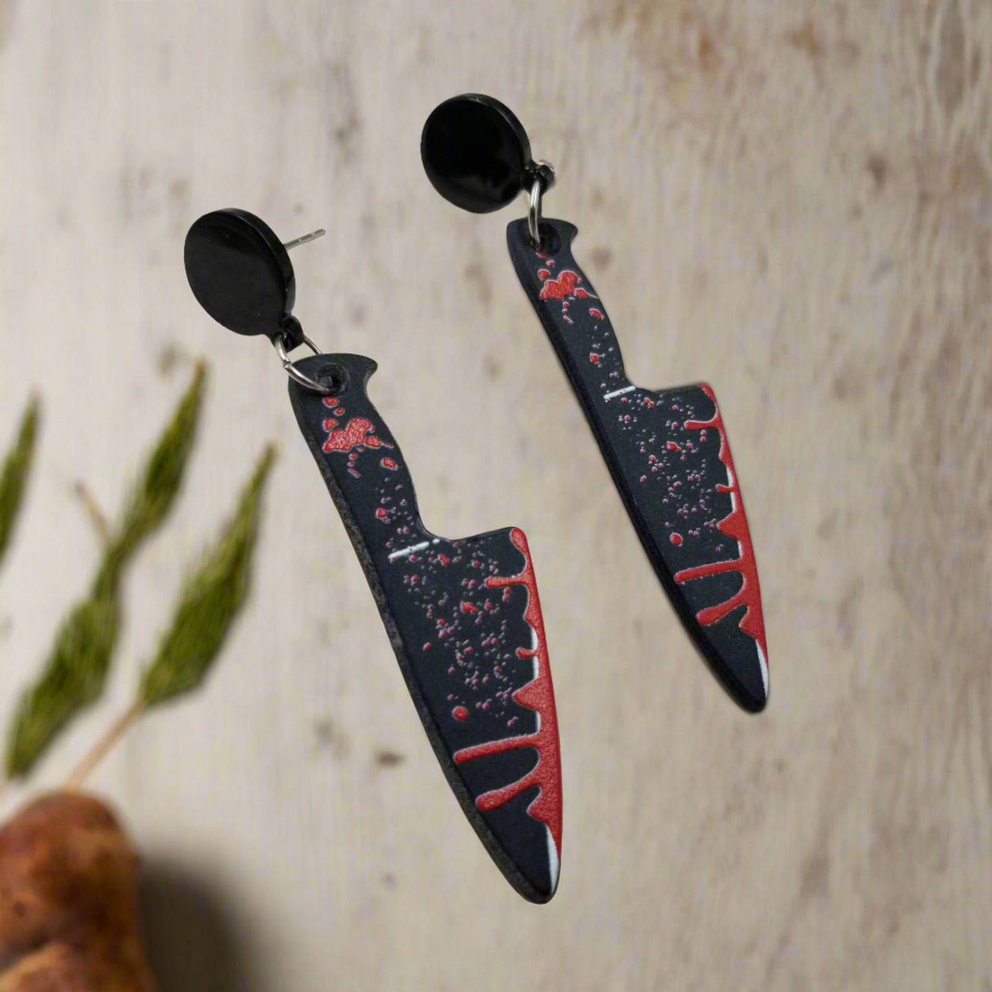 Halloween Bloody Goth knife Post EarringsPink tiful of LOVE