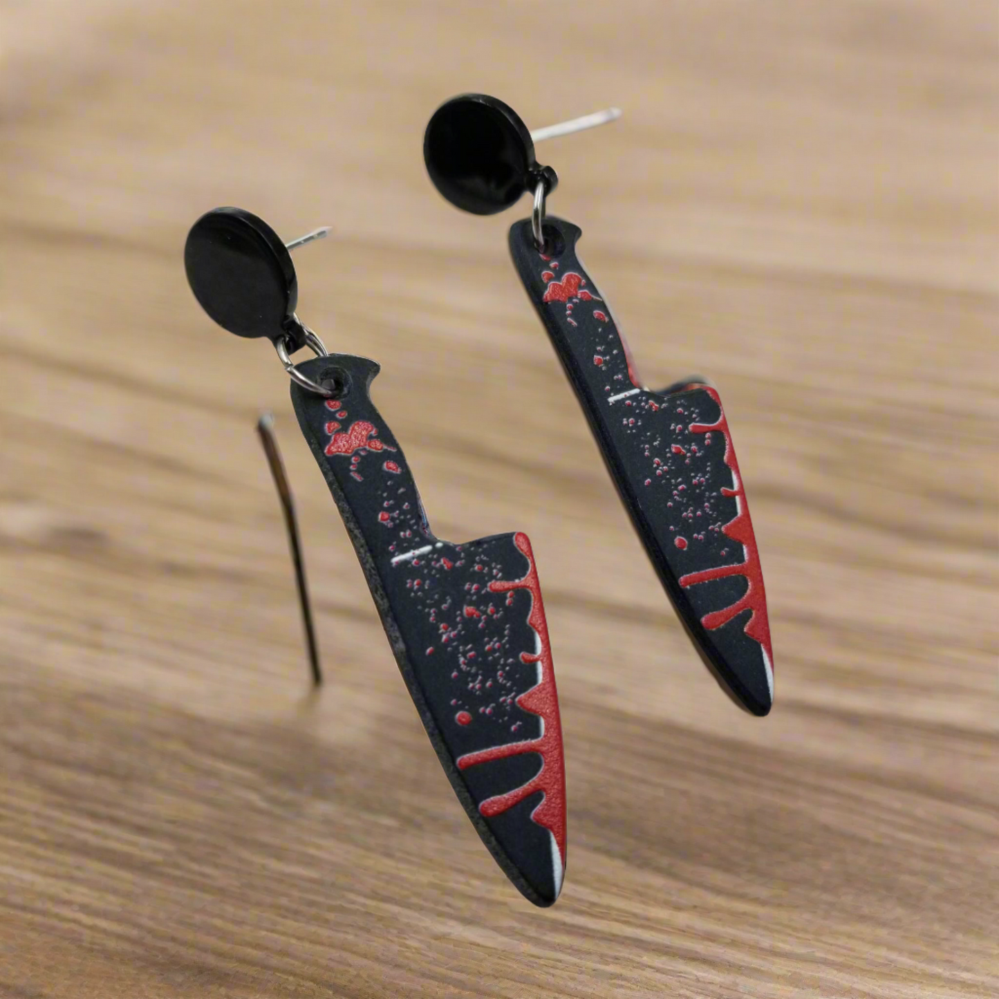 Halloween Bloody Goth knife Post EarringsPink tiful of LOVE