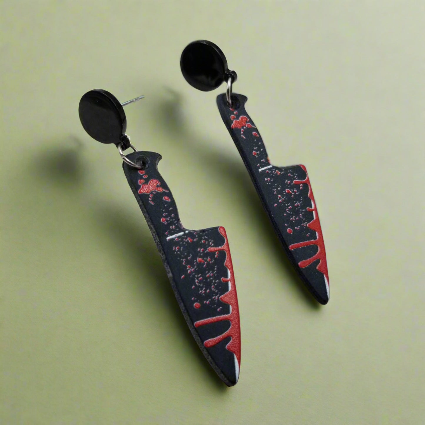 Halloween Bloody Goth knife Post EarringsPink tiful of LOVE