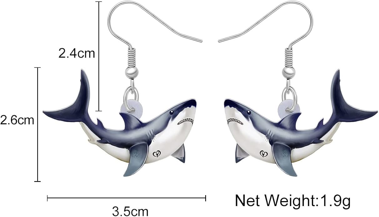 Acrylic Ocean Shark Wire Earrings