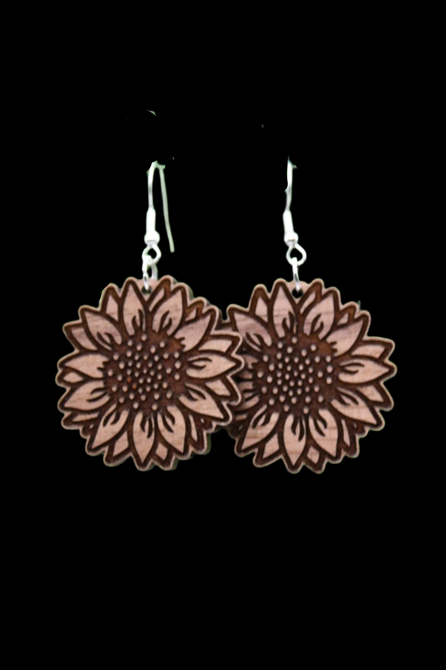 Sunflower Wooden Dangle Earrings