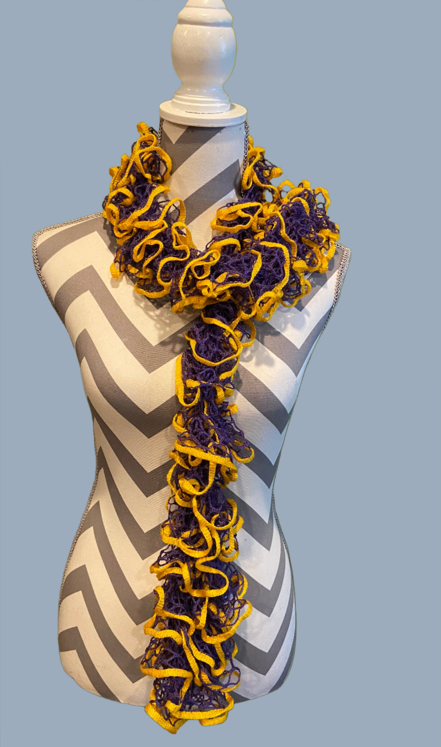 Ruffled Scarf handmade with Starbella Stripes yarn-MedalPink tiful of LOVE