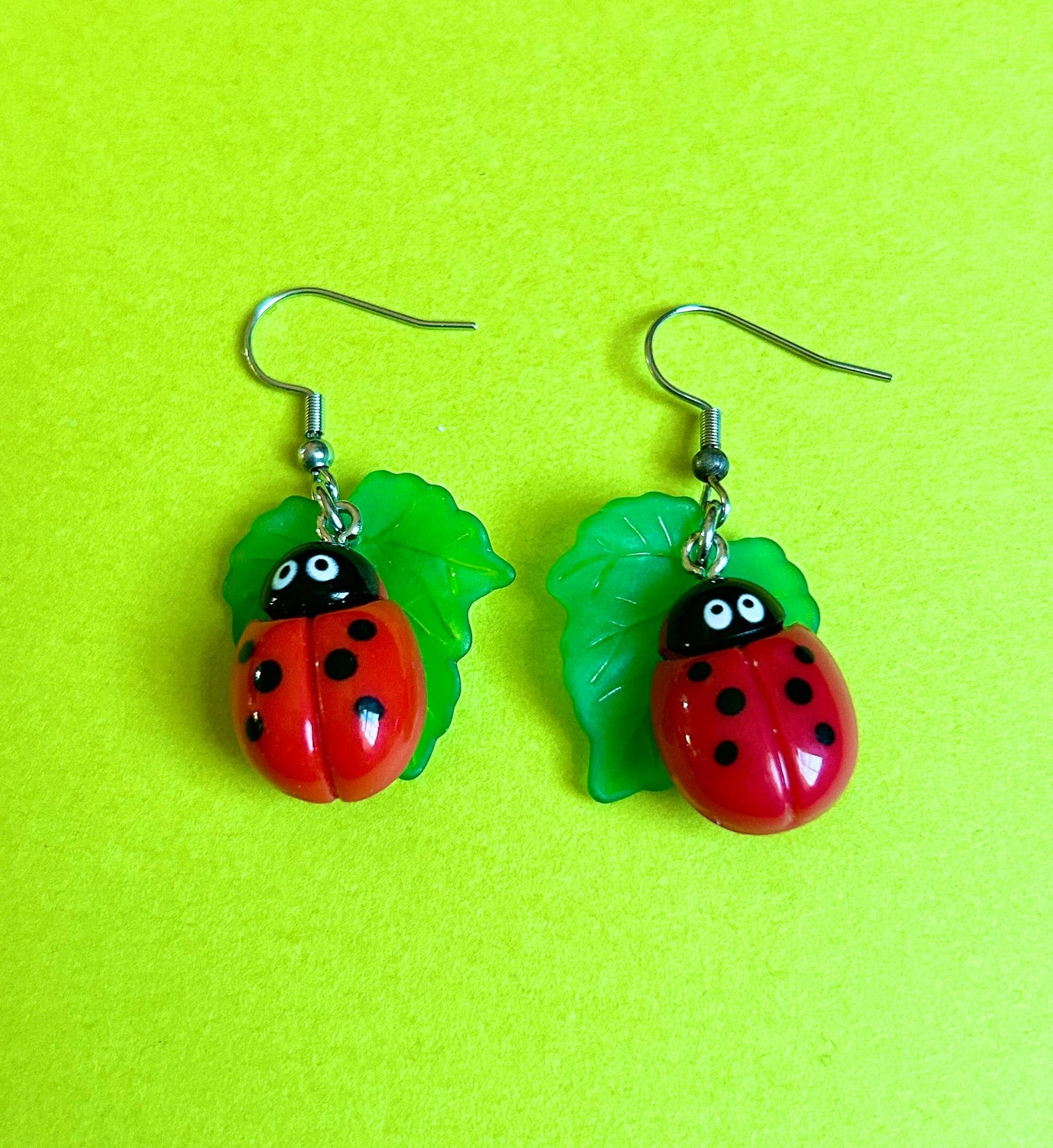 Adorable Ladybug Wire Earrings