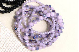 Lavender GLASS BEADED STRETCH BRACELET SET