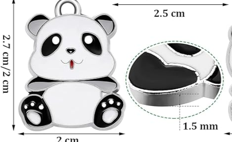 Adorable Panda Pendant on a Silver Chain NecklacePink tiful of LOVE