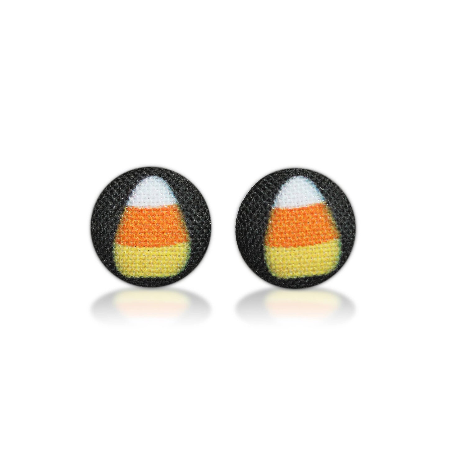 Candy Corn (small) Fabric button Stud EarringsPink tiful of LOVE