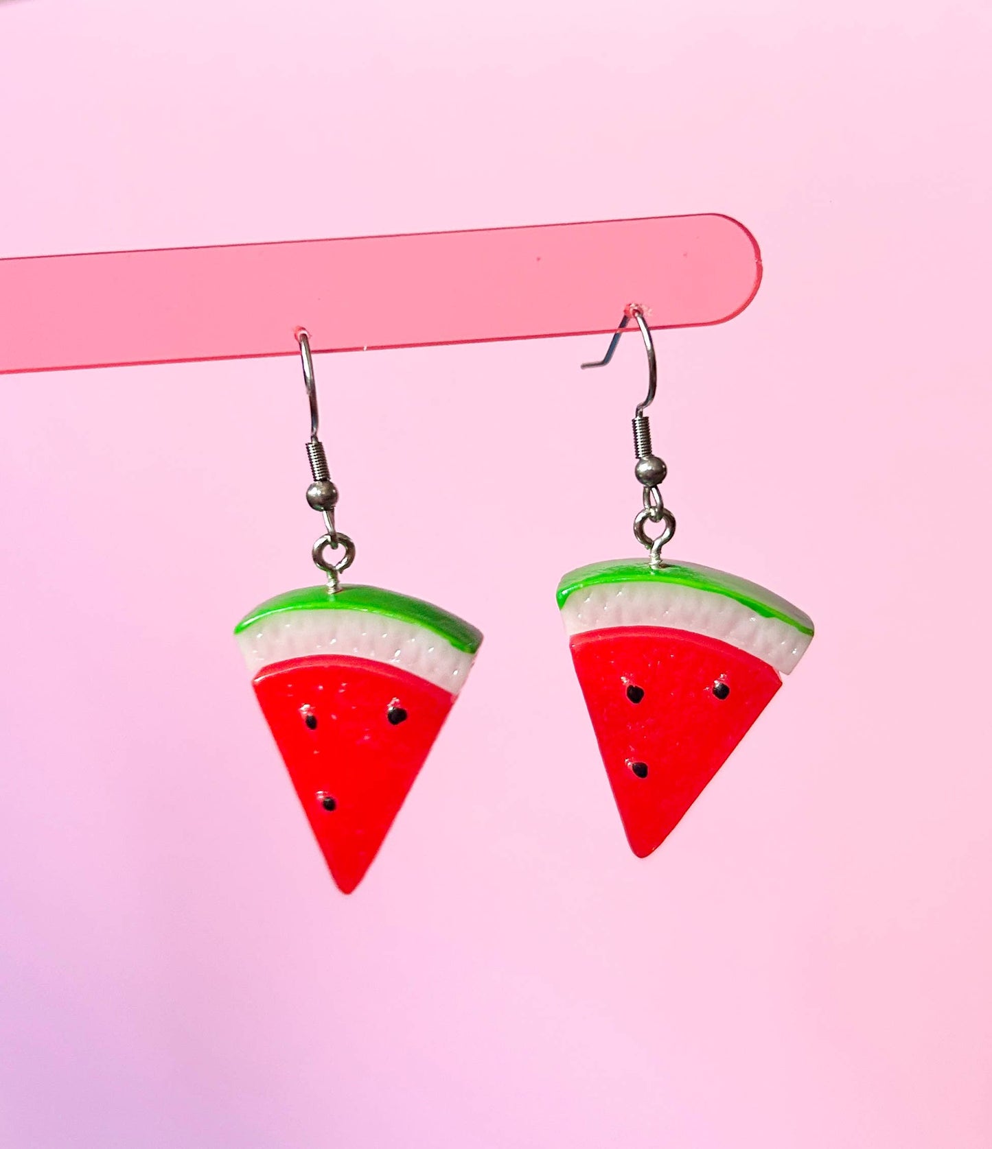 Slice of Yummy Watermelon Wire Earrings