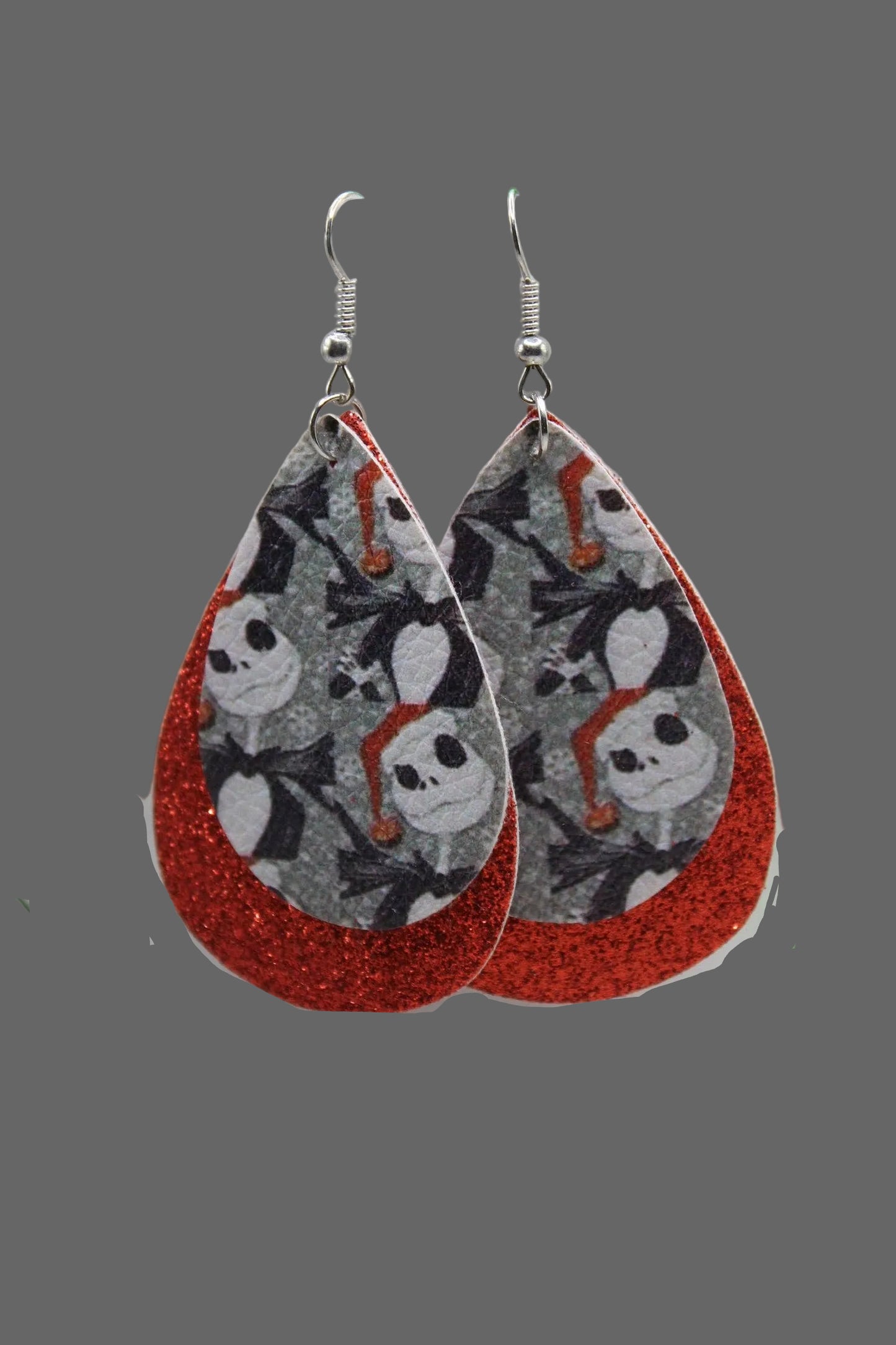 Santa Hat Jack Teardrop Earrings | Handmade Holiday Statement Earrings