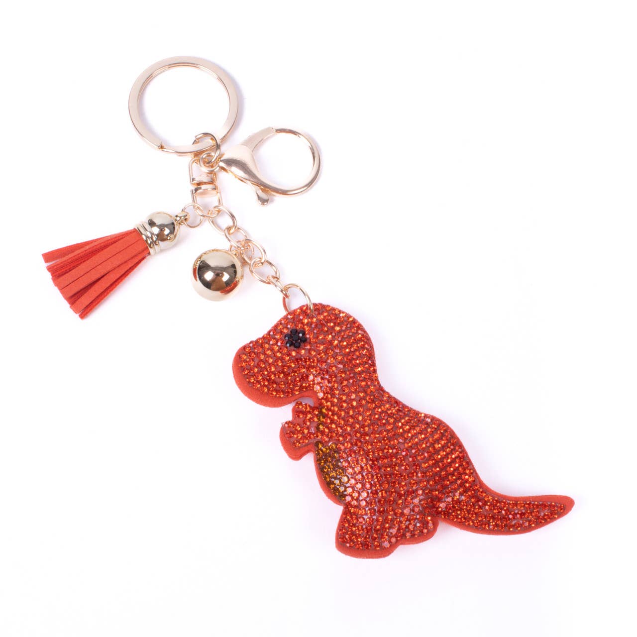 Bling Crystal Orange Dinosaur Key Chain