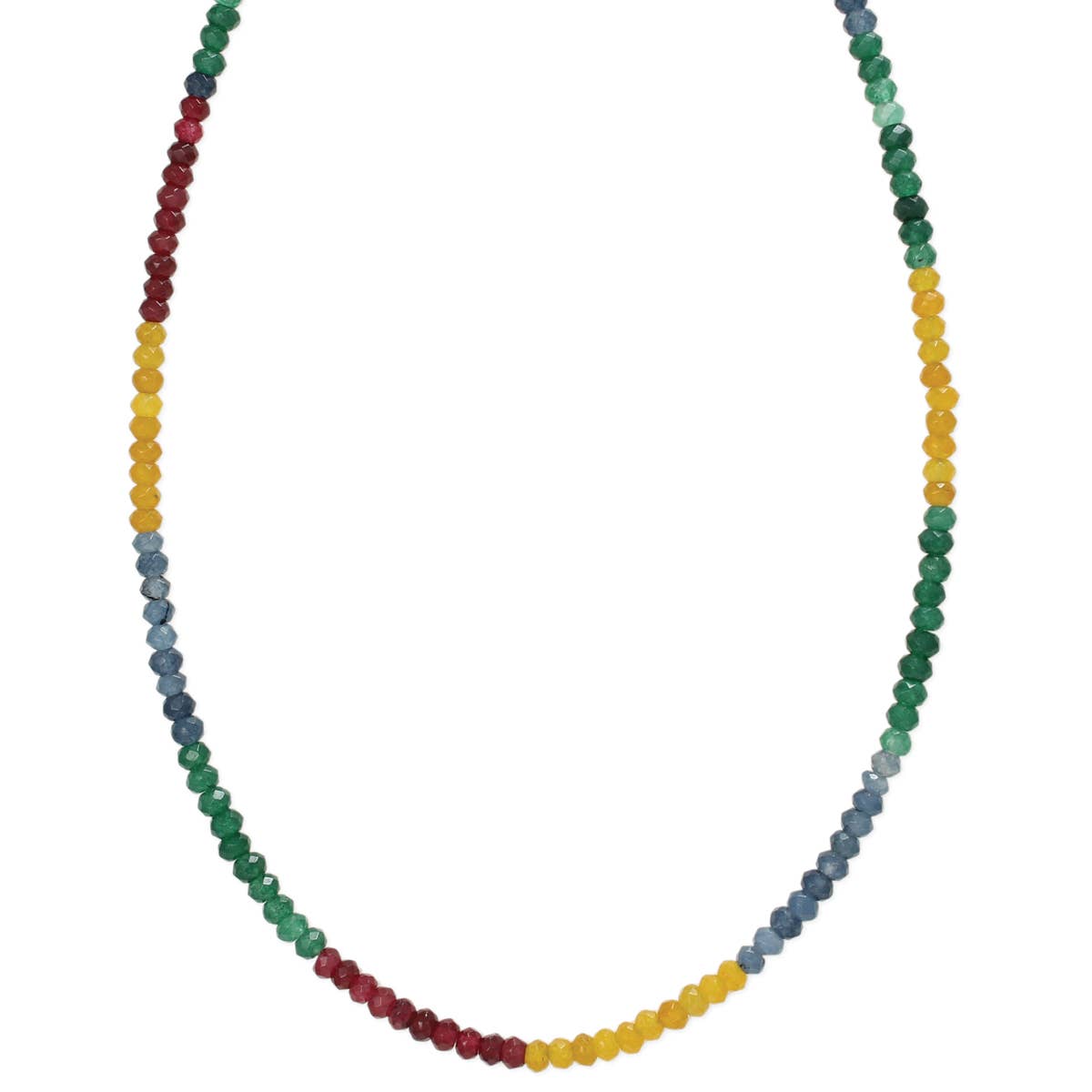 Jade Facet Stone Bead Multicolor NecklacePink tiful of LOVE