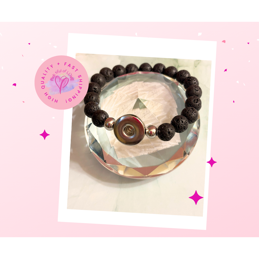 Ginger Snap Lava Rock Stretch Bracelet