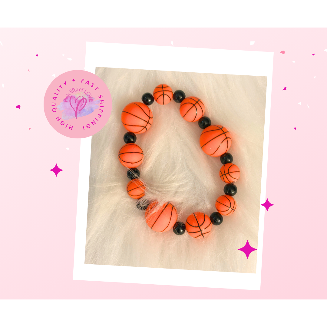 Basketball Beaded Bracelet