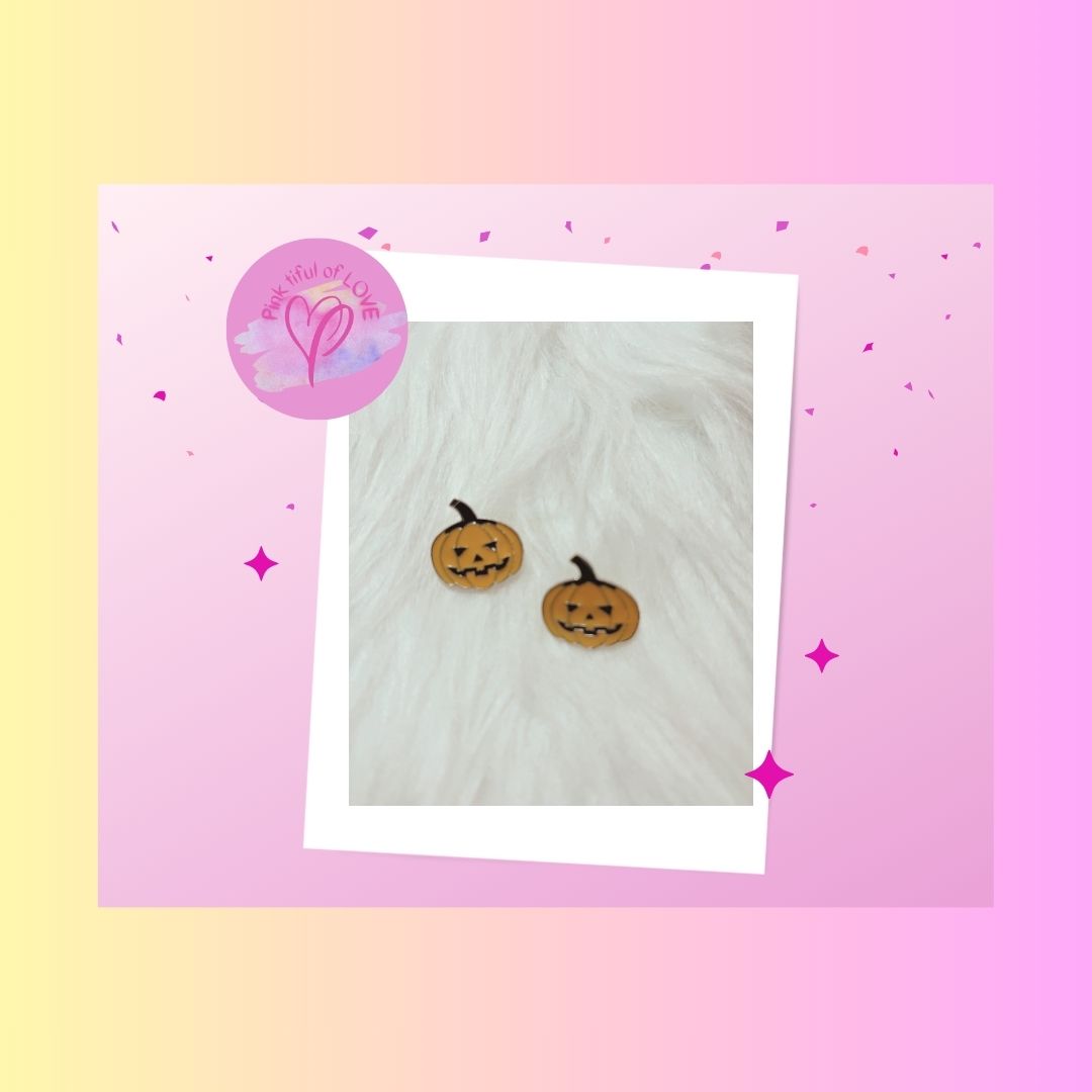 Jack o' Lantern Enamel Stud earringsPink tiful of LOVE