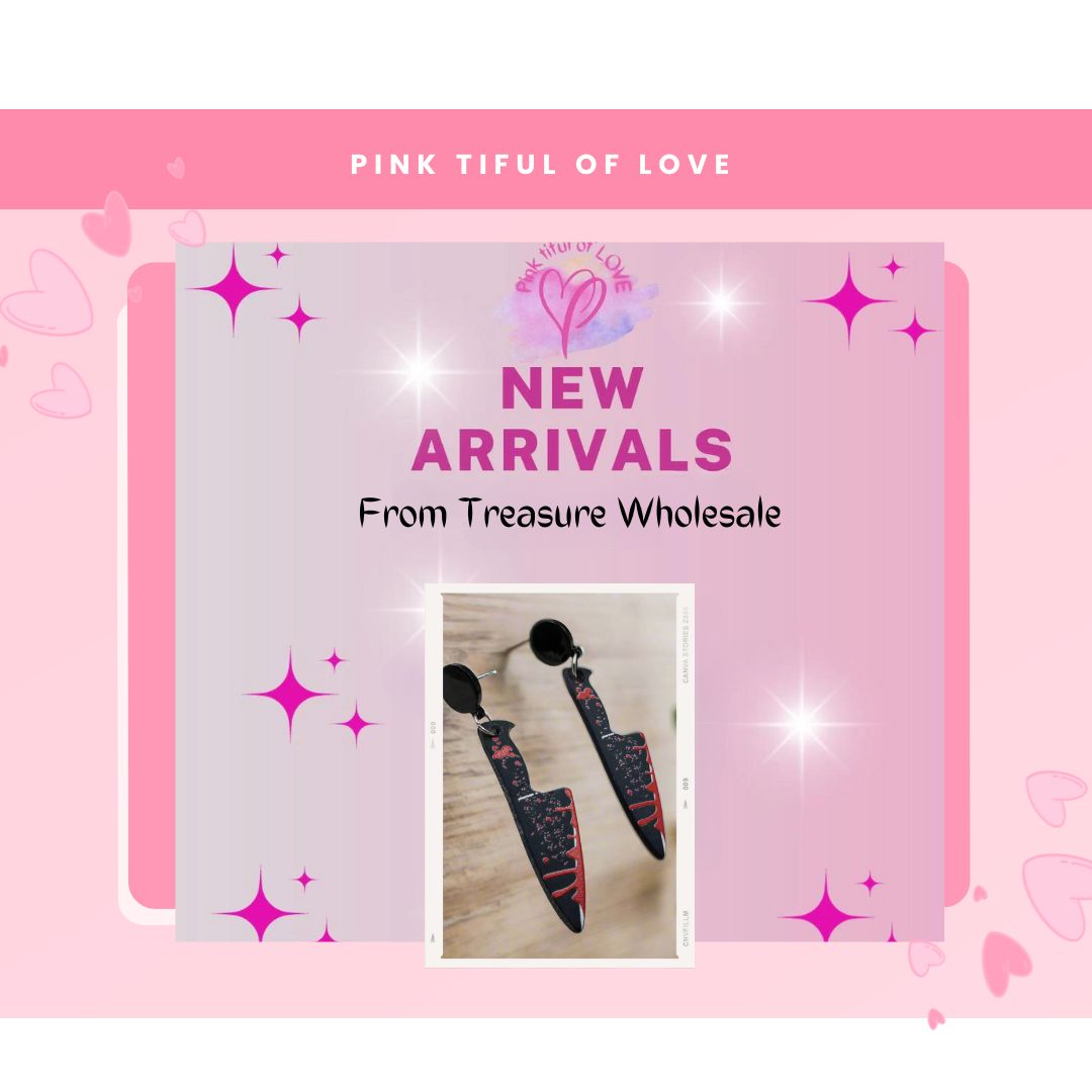 Halloween Bloody Goth knife Post EarringsPink tiful of LOVE