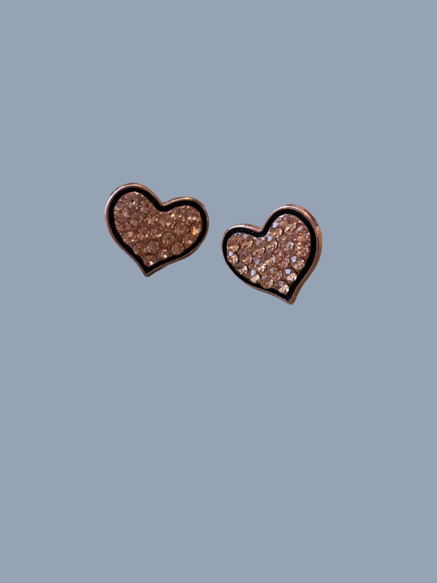 Sparkly Gold Heart with black trim Post earringsPink tiful of LOVE