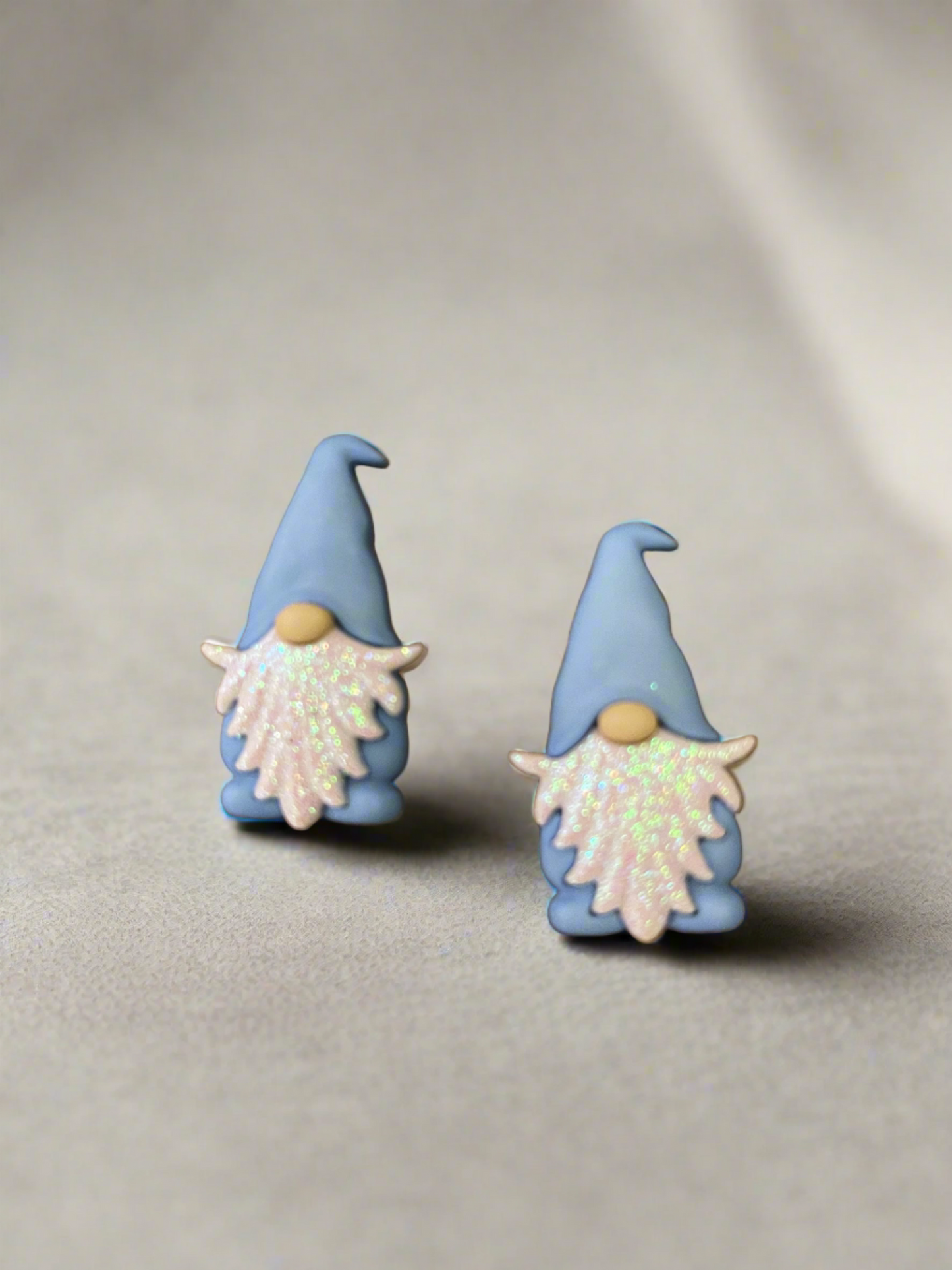 FROSTY Winter GNOME in light blue Stud EarringsPink tiful of LOVE