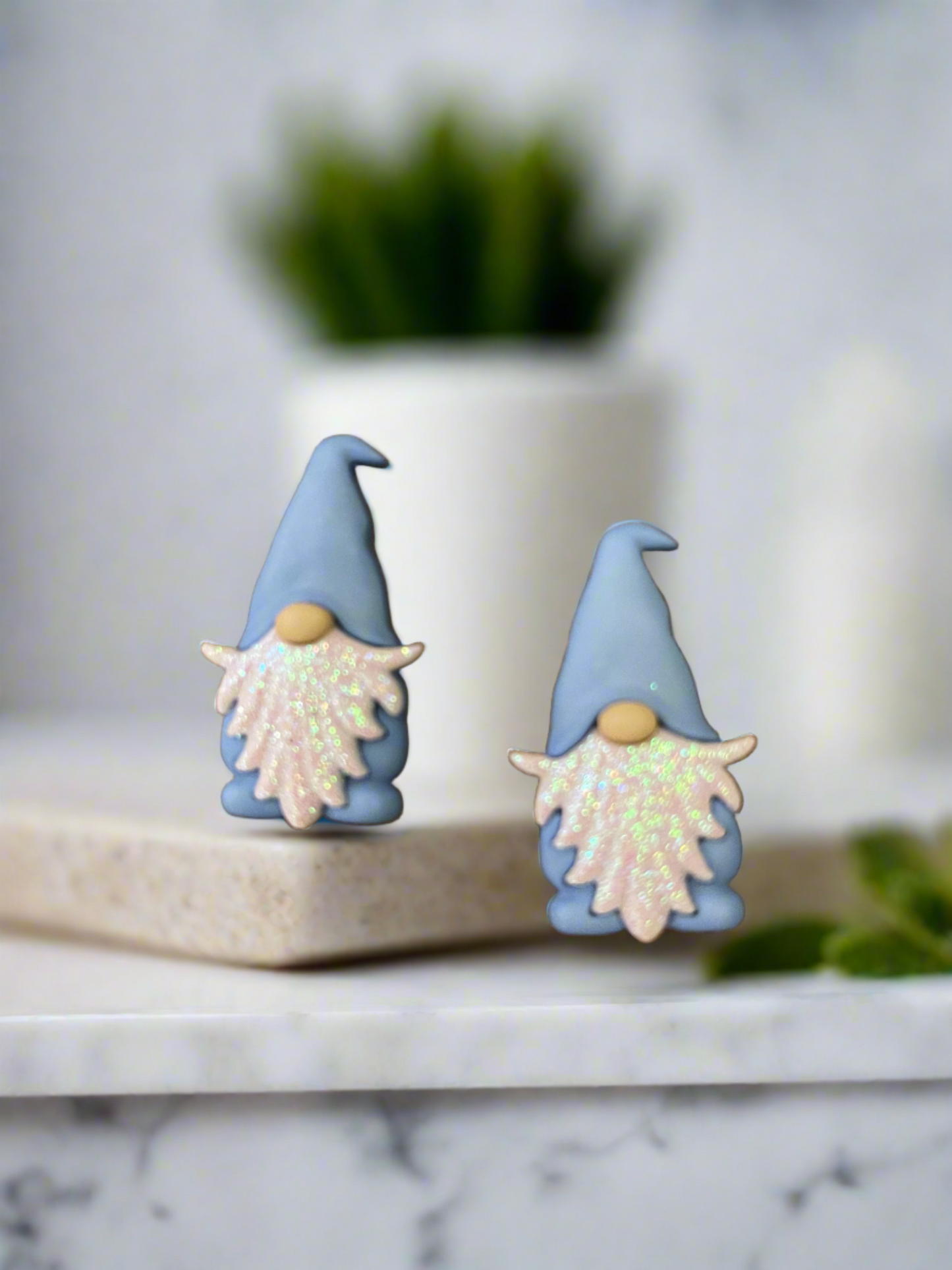 FROSTY Winter GNOME in light blue Stud EarringsPink tiful of LOVE