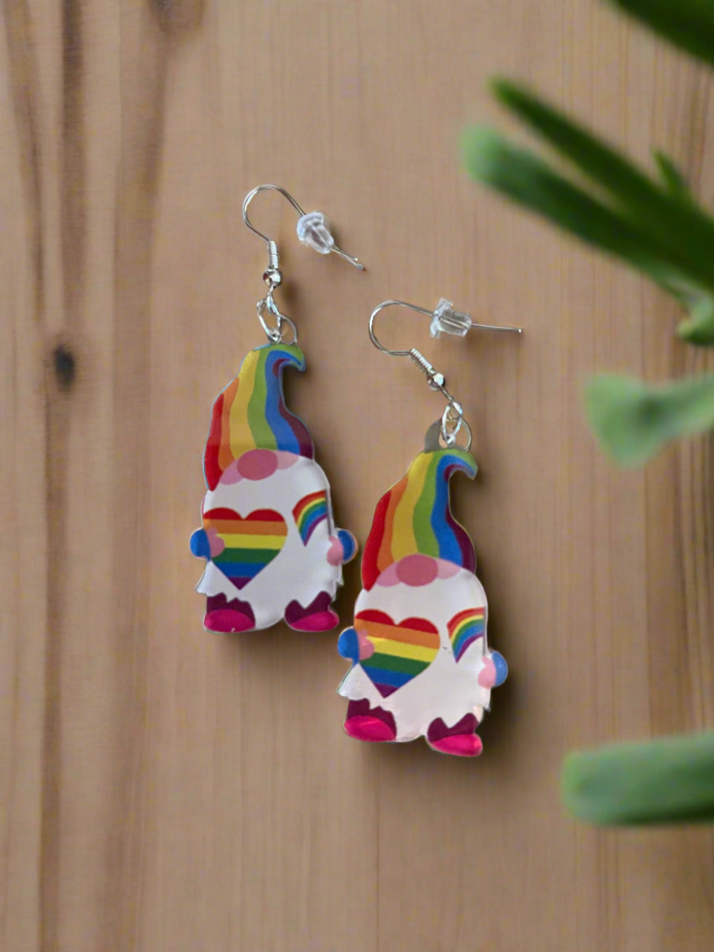 Rainbow Gnome Wire earringsPink tiful of LOVE