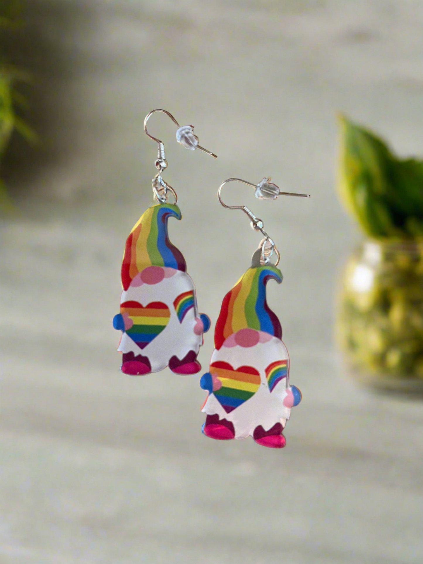 Rainbow Gnome Wire earringsPink tiful of LOVE