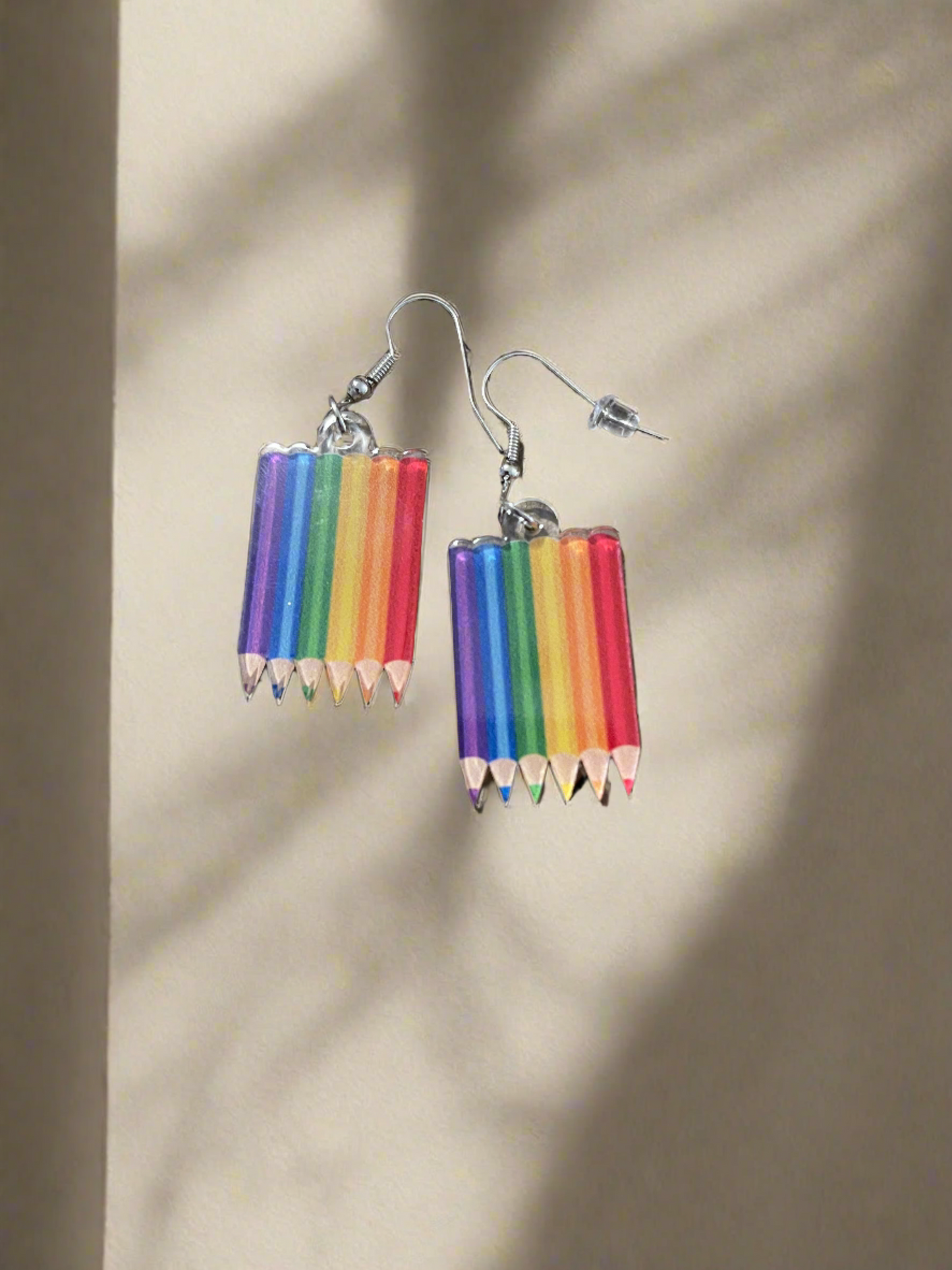 Rainbow Pencil Wire earringsPink tiful of LOVE
