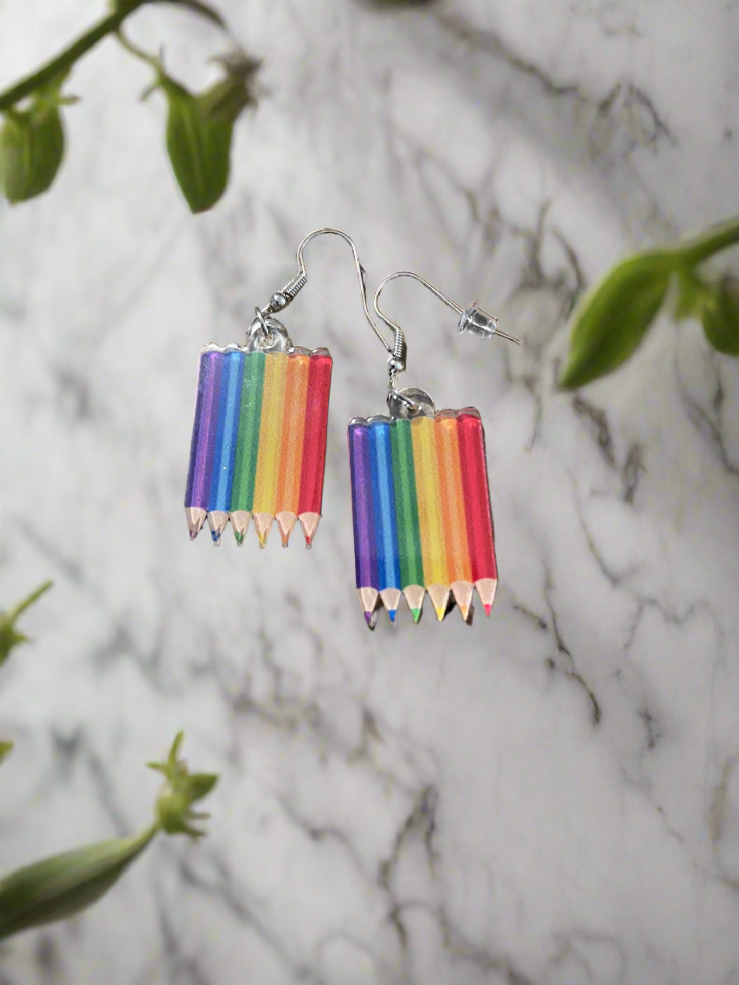 Rainbow Pencil Wire earringsPink tiful of LOVE