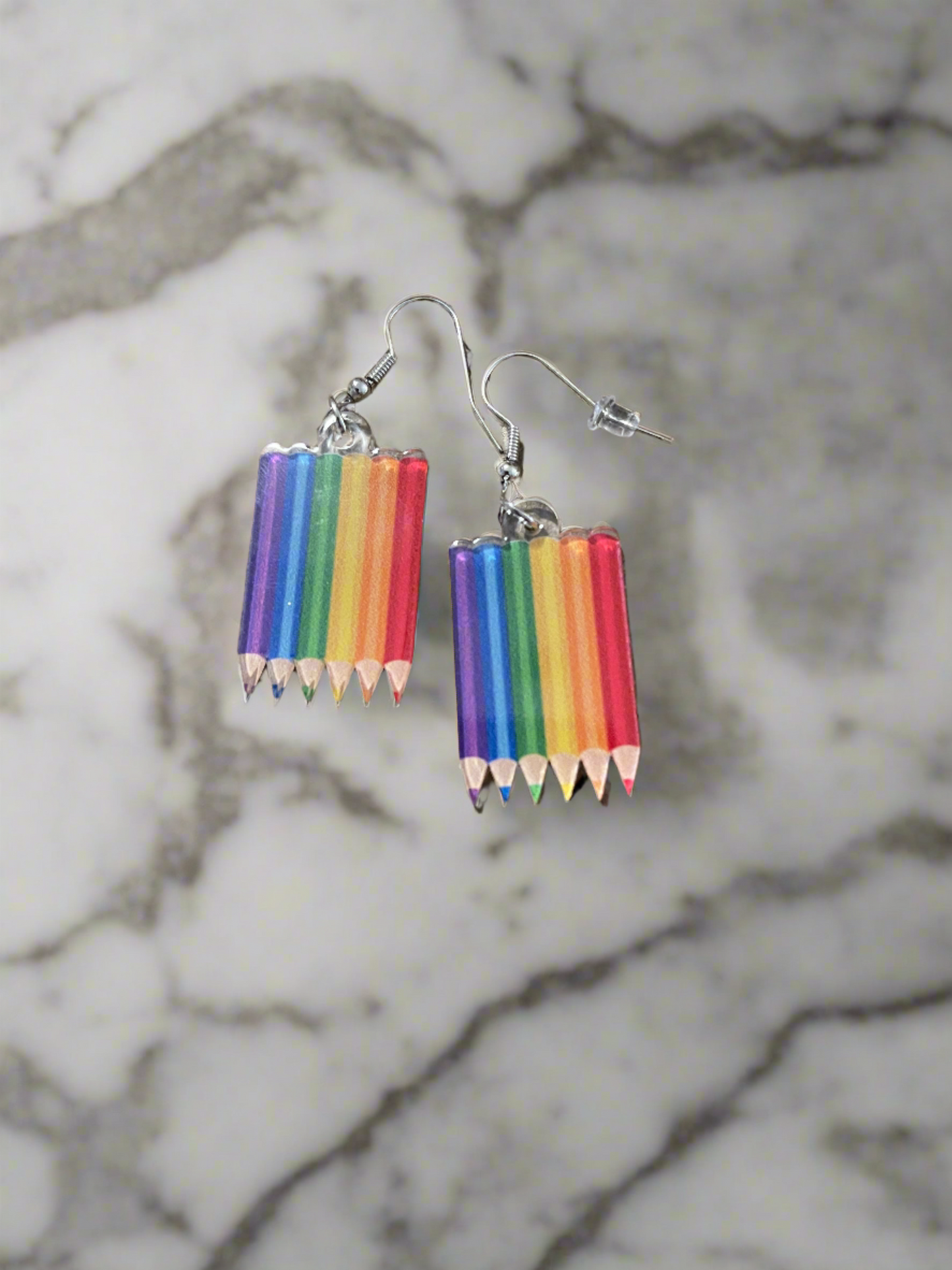 Rainbow Pencil Wire earringsPink tiful of LOVE