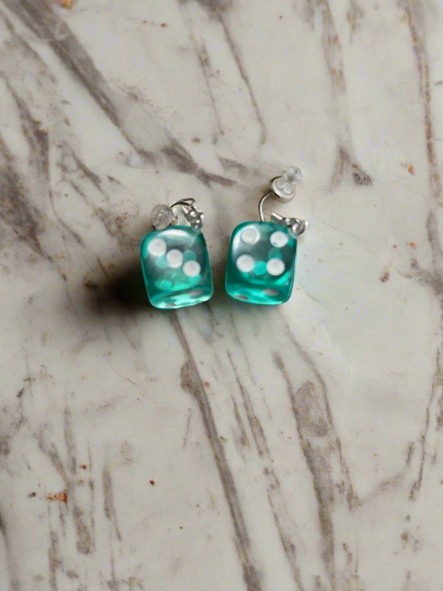 Dice-Green Translucent Wire EarringsPink tiful of LOVE