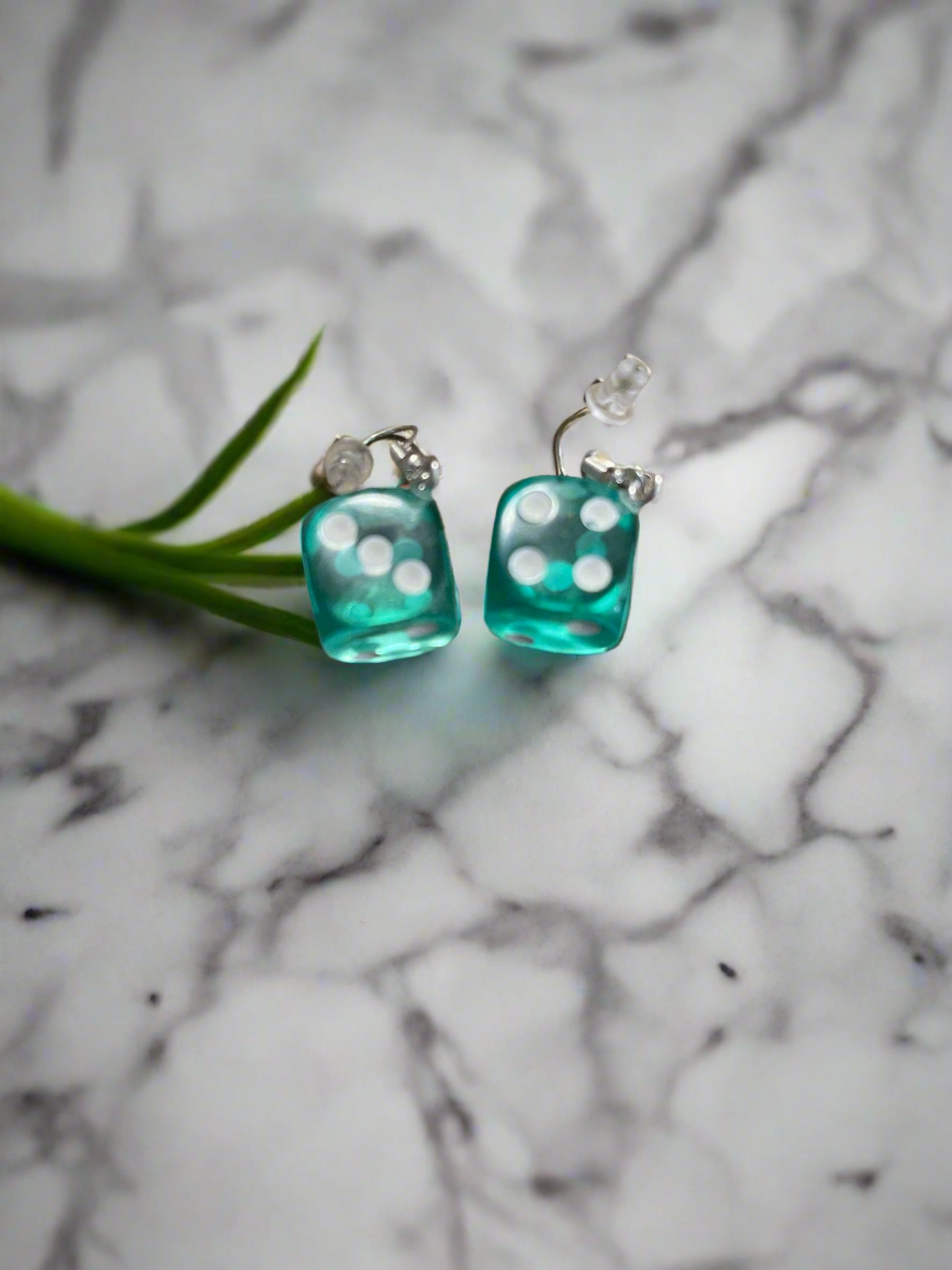Dice-Green Translucent Wire EarringsPink tiful of LOVE