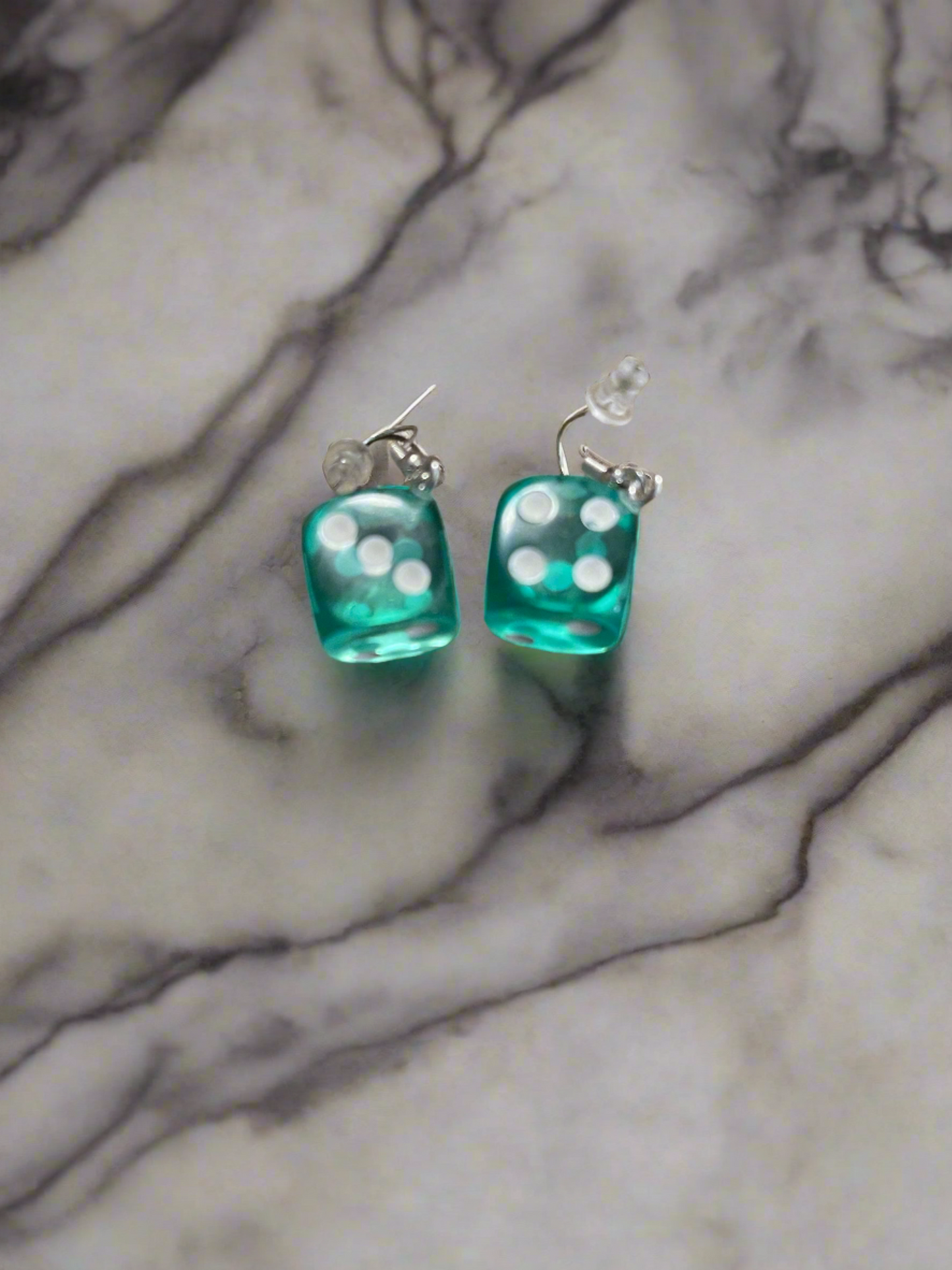 Dice-Green Translucent Wire EarringsPink tiful of LOVE