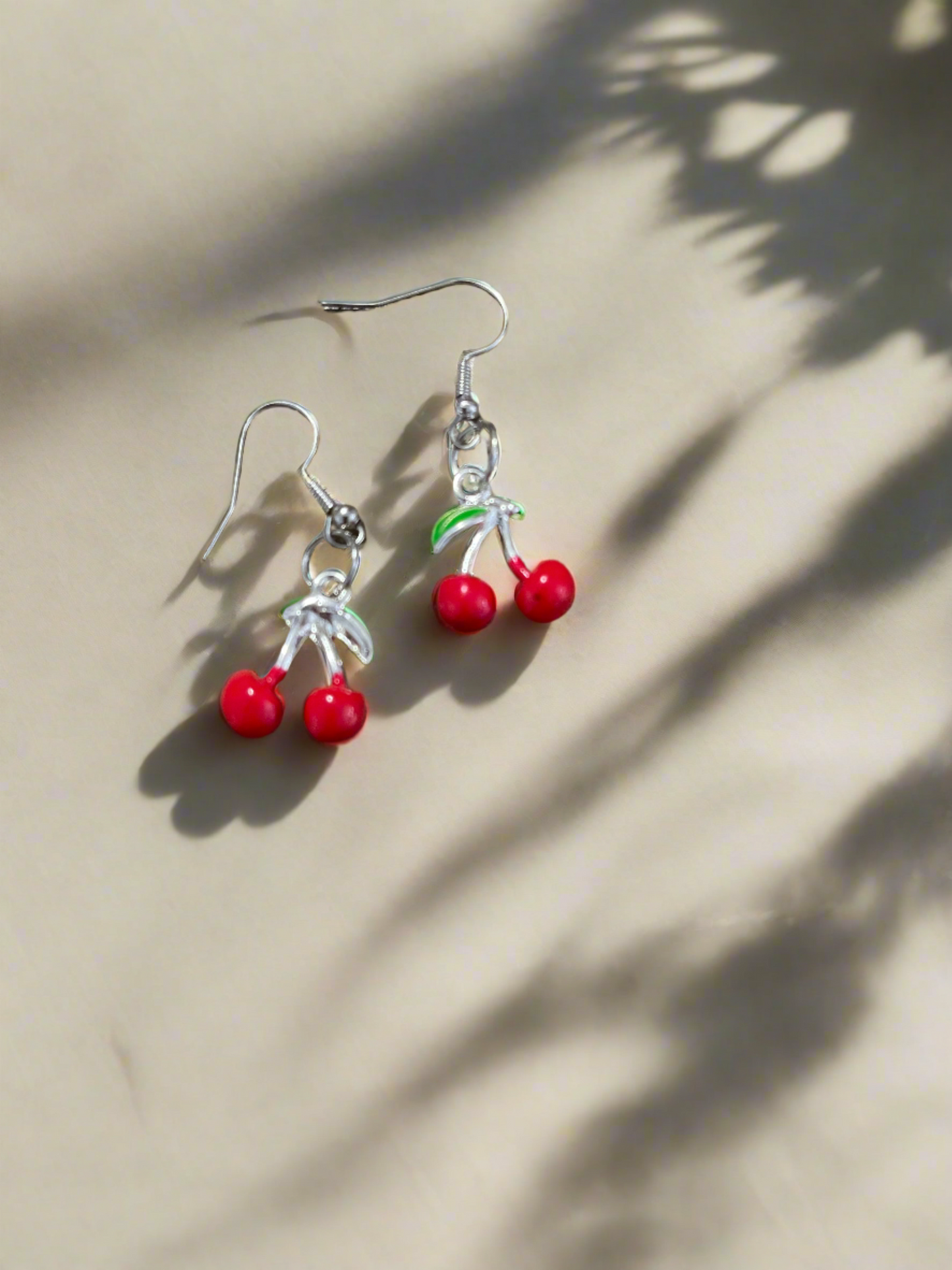 Cherry; Red Enamel Charm Wire EarringsPink tiful of LOVE