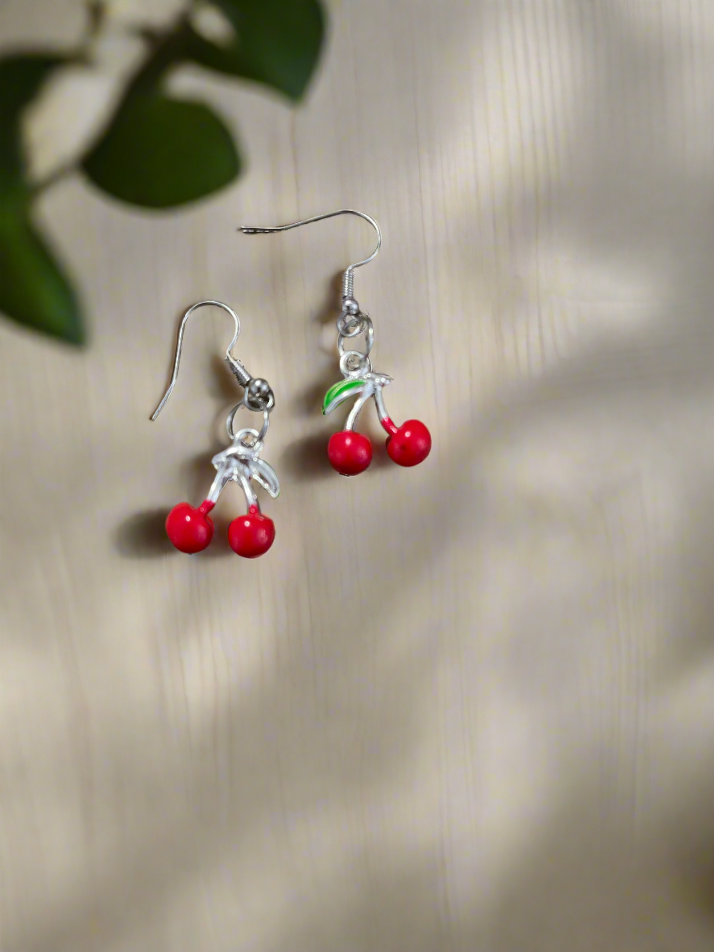 Cherry; Red Enamel Charm Wire EarringsPink tiful of LOVE