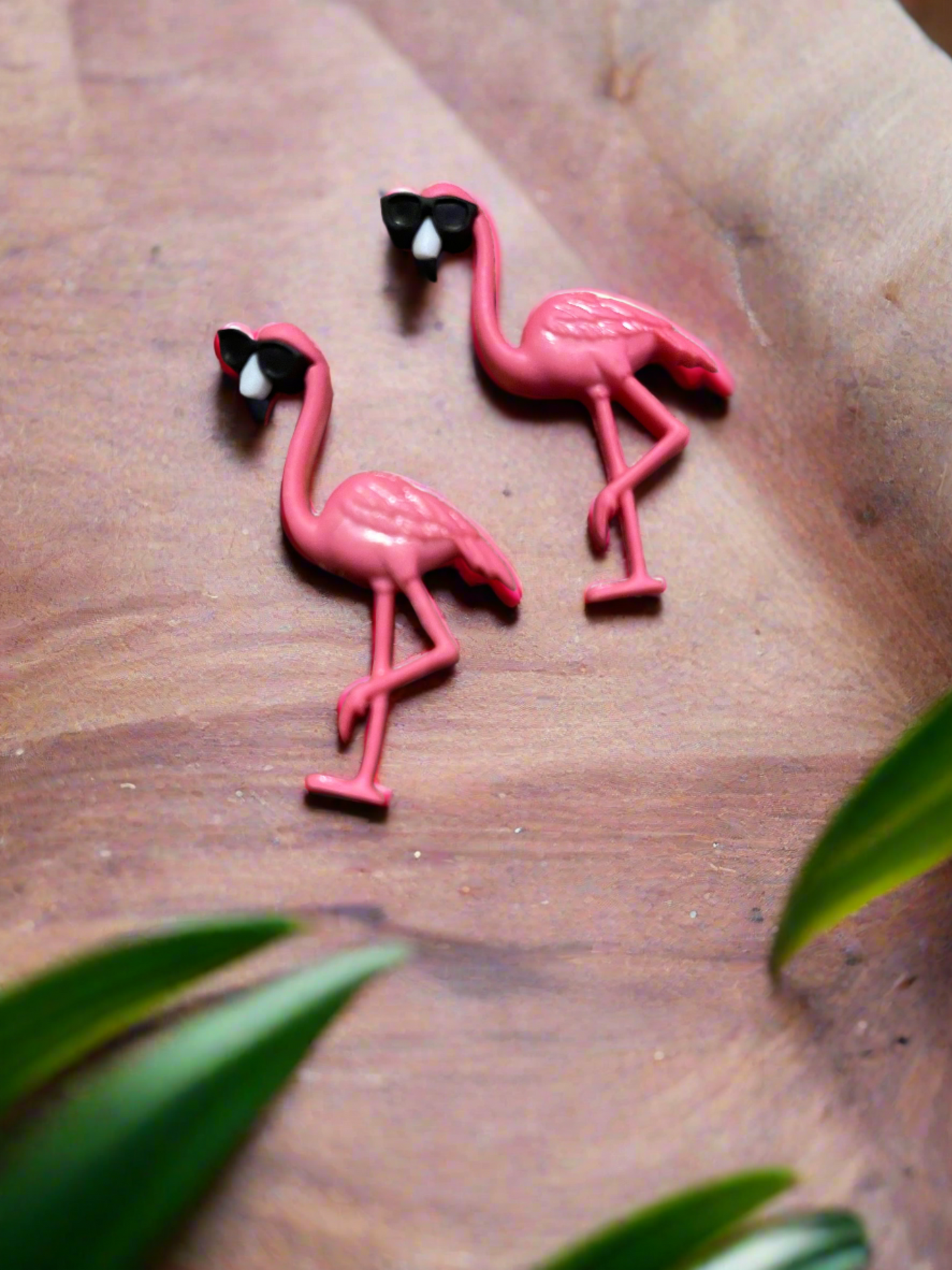 Pink Flamingo Standing up with Shades on Post EarringsPink tiful of LOVE