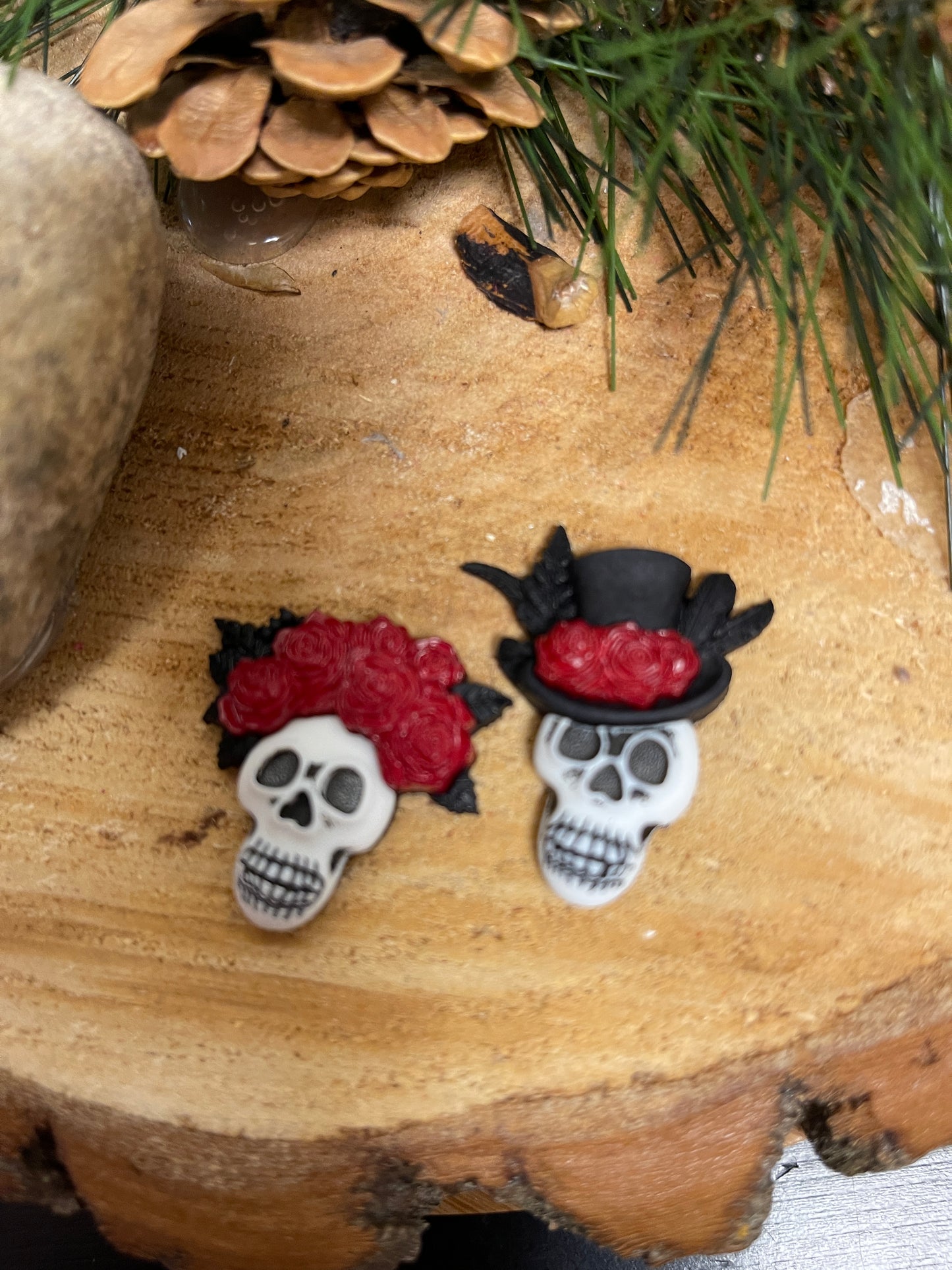 Gothic Love Skull Stud EarringPink tiful of LOVE
