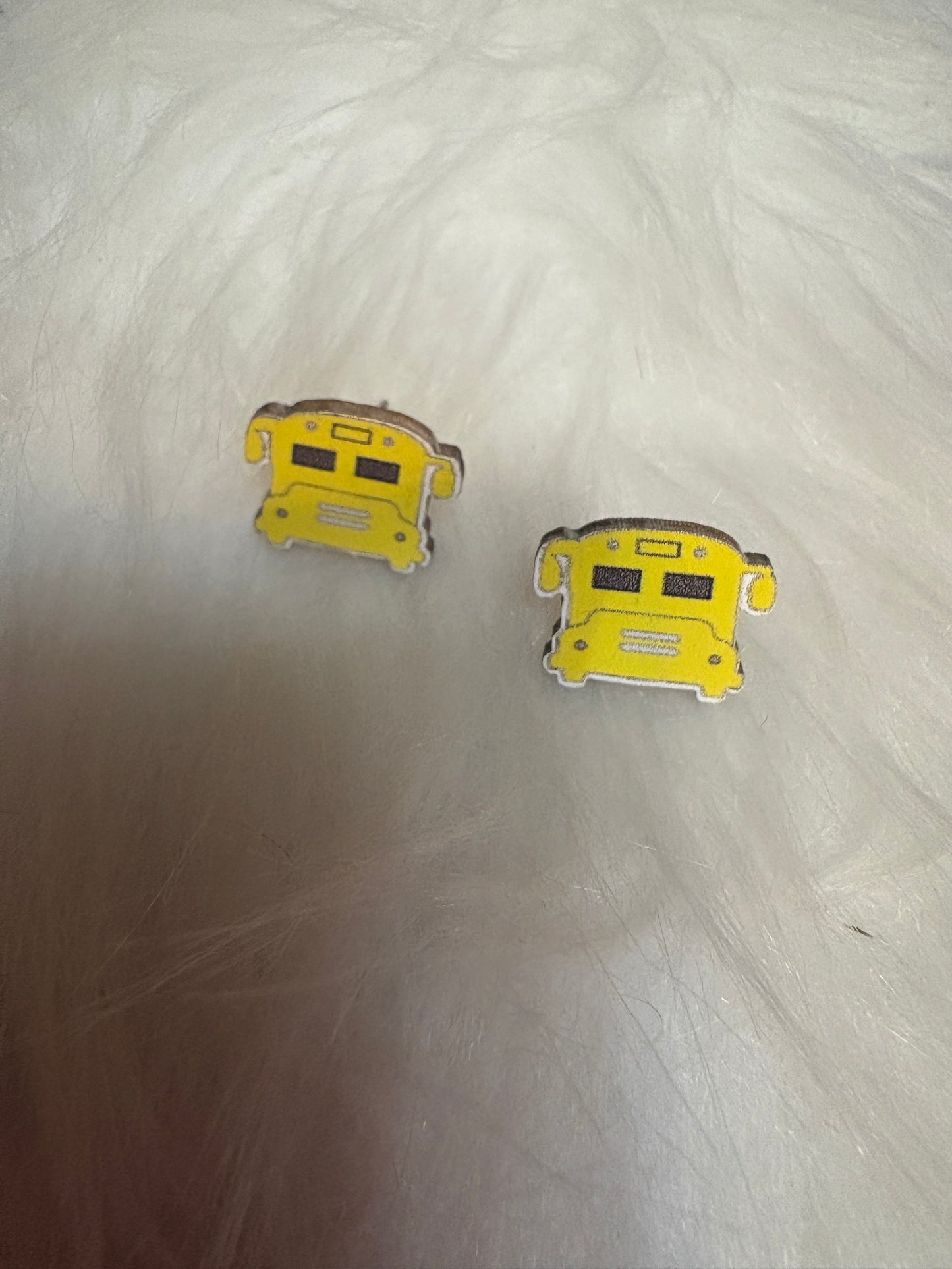 School Bus Wooden Earrings – Back-to-School Teacher Gift