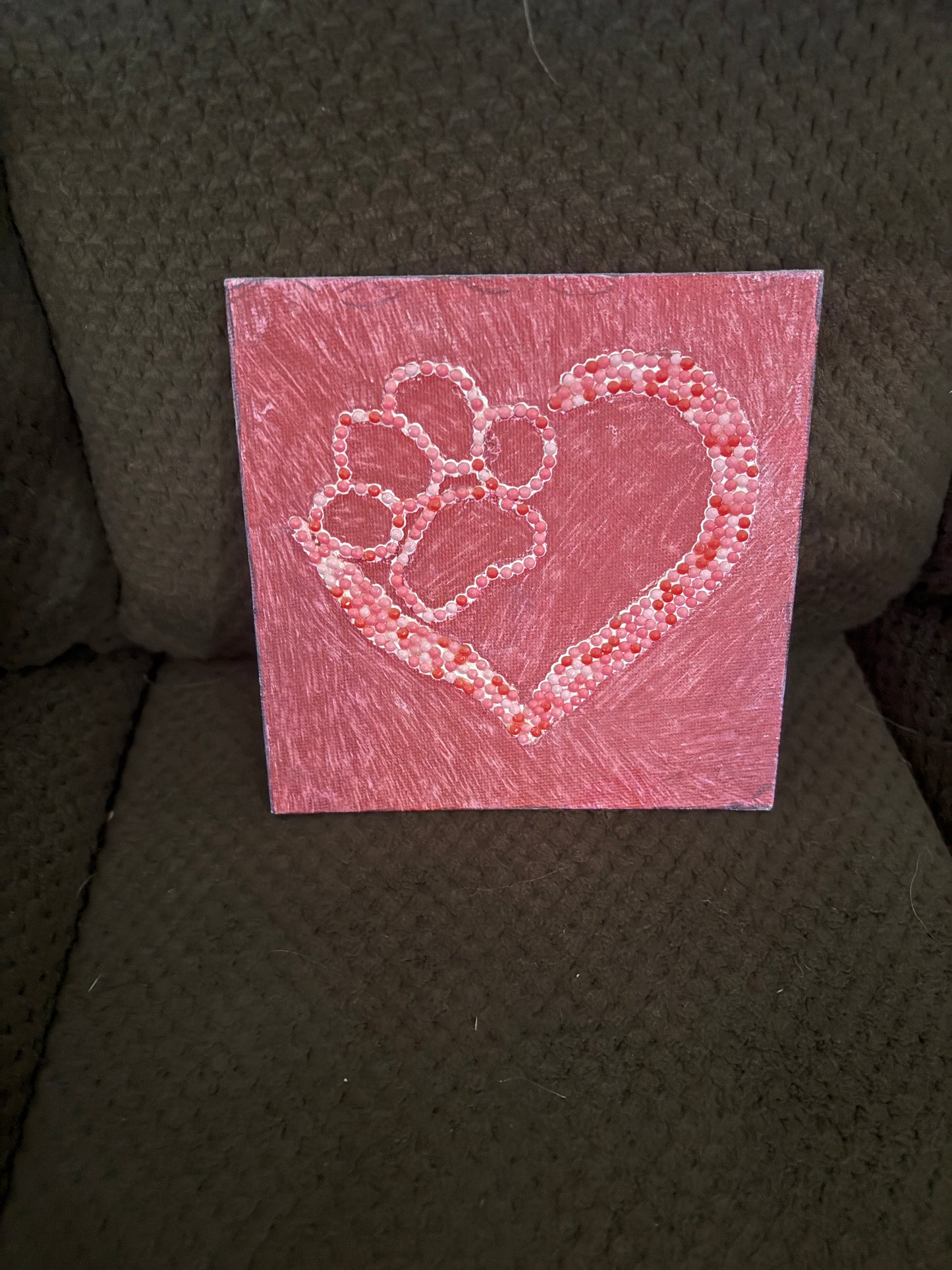 ✨ Diamond Art Canvas – Pawprint & Heart Sparkling Pet Lover Décor