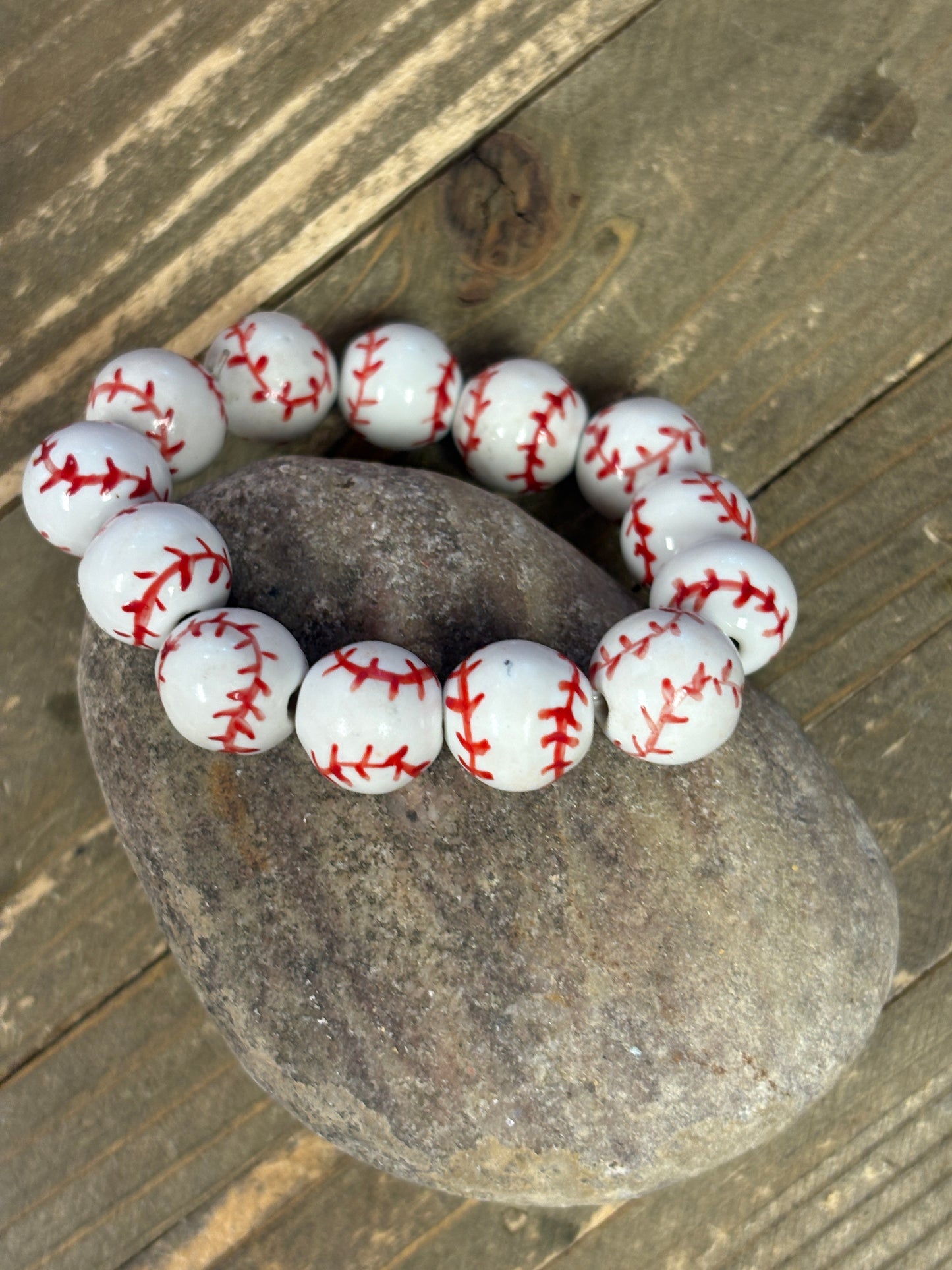 Home Run Baseball Beaded Bracelet