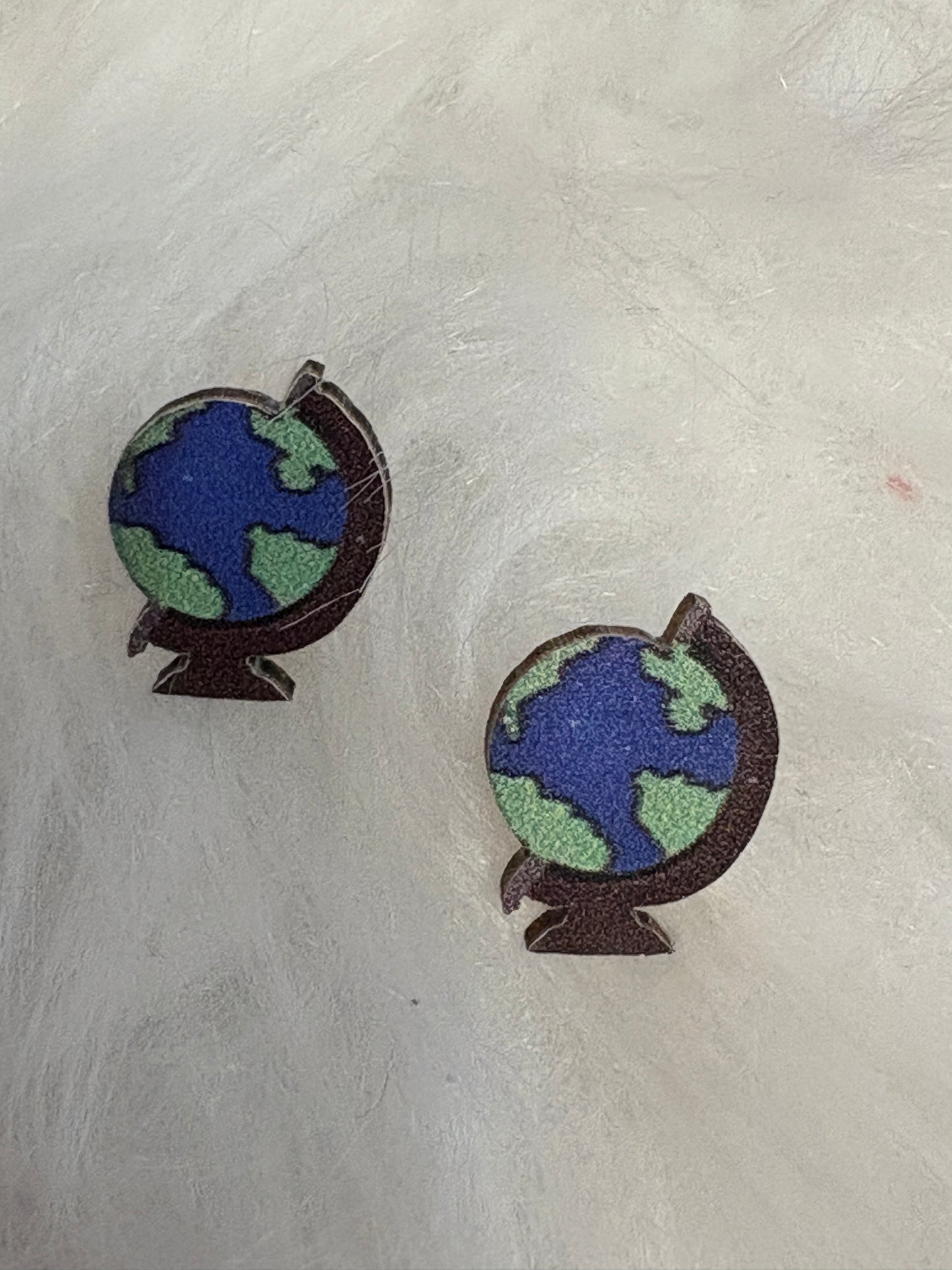 Wooden Globe Stud Earrings – Teacher & Traveler Inspired