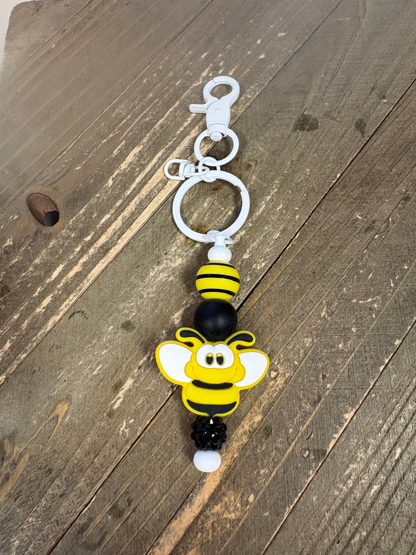 Buzzing Bee Beaded Keychain