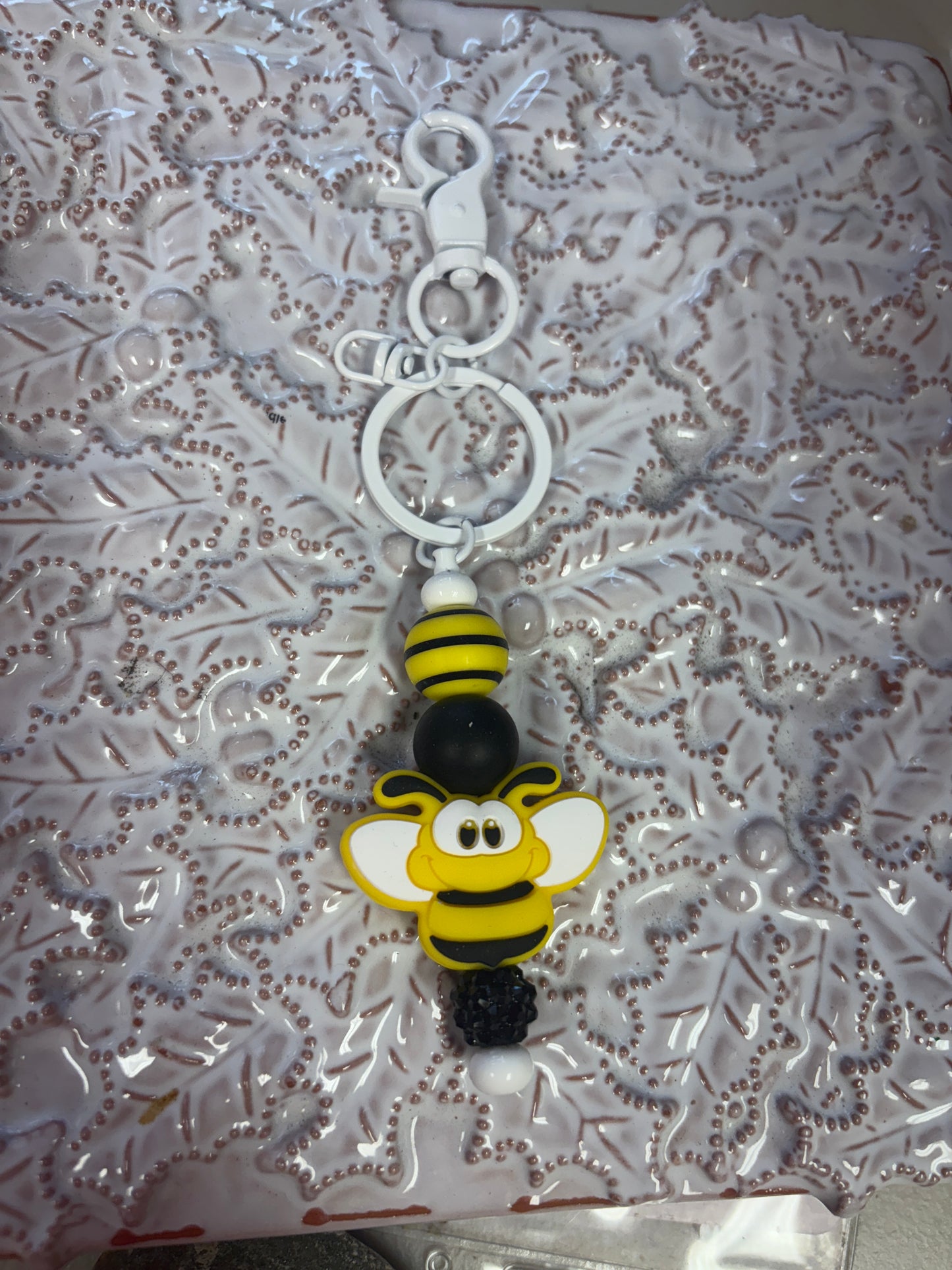 Buzzing Bee Beaded Keychain