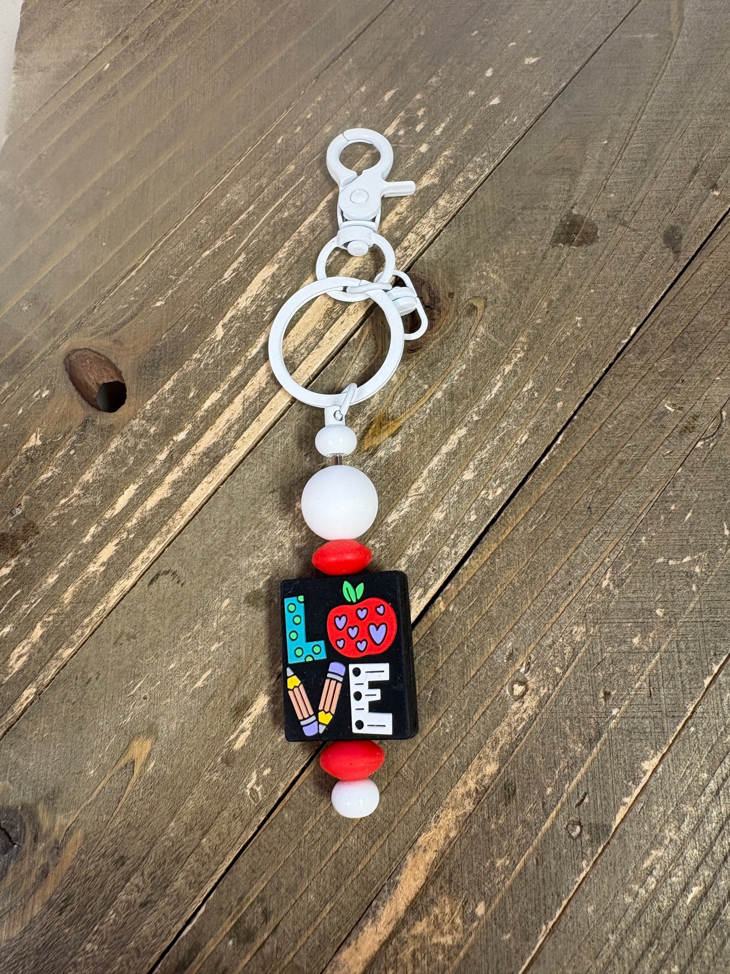đđ Teacher Love Beaded Keychain