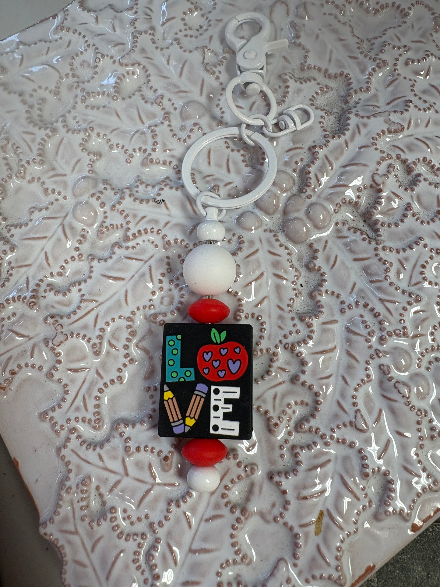 đđ Teacher Love Beaded Keychain